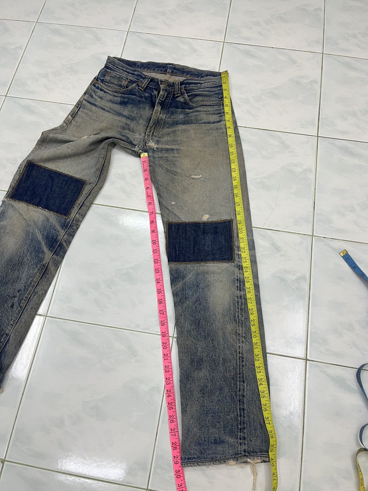 Sugar Cane 🔥🔥🔥RARE VTG SUGAR CANE DISTRESSED SELVEDGE DENIM Size US 29 - 21 Thumbnail