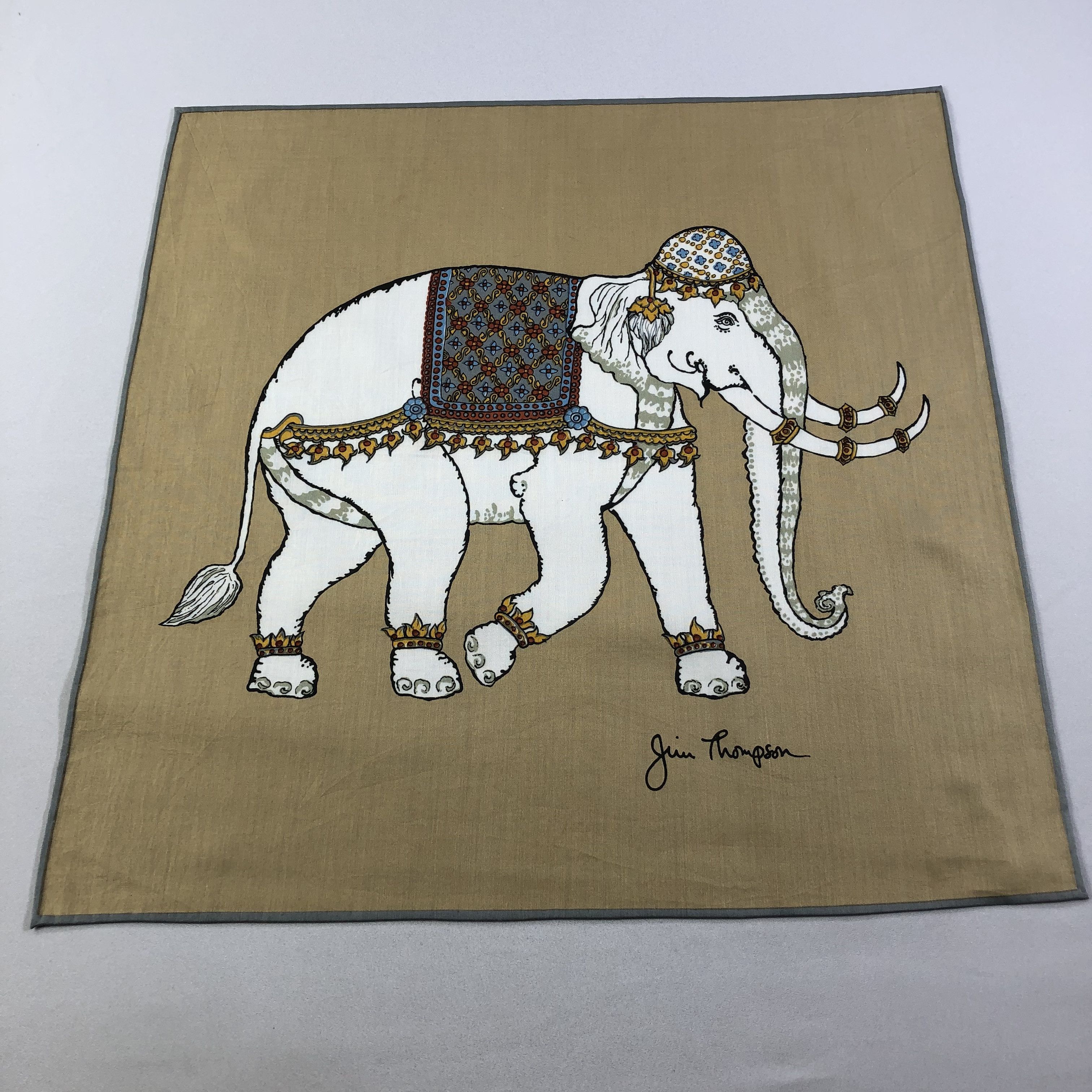 Jim Thompson Elephant Handkerchief Neckerchief Bandana H1775