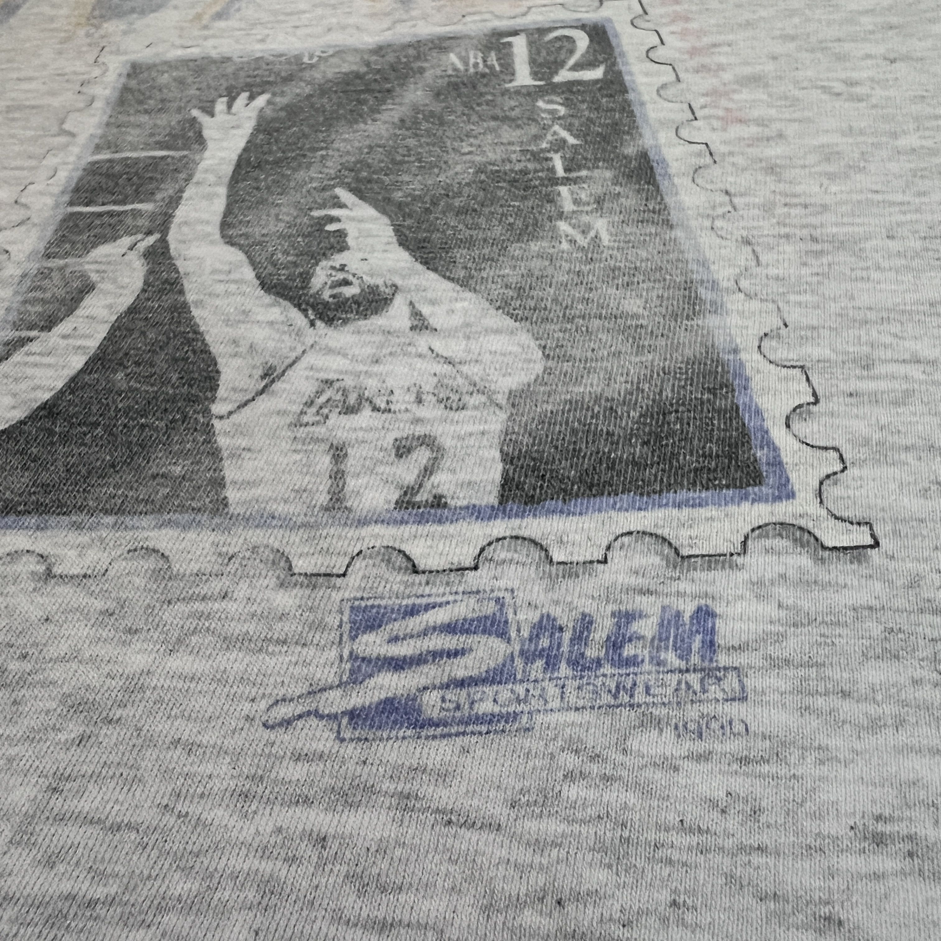 NBA Vintage 90s Divac LA Lakers Distressed Faded Thrashed Tee Size US XL / EU 56 / 4 - 4 Thumbnail