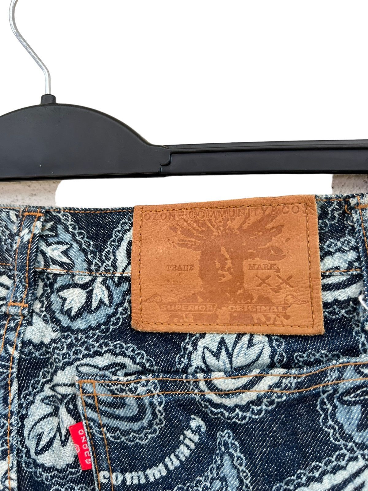 Vintage VTG 90s Ozone Community Tokyo Paisley Denim Bootcut Jeans Size US 29 - 22 Thumbnail