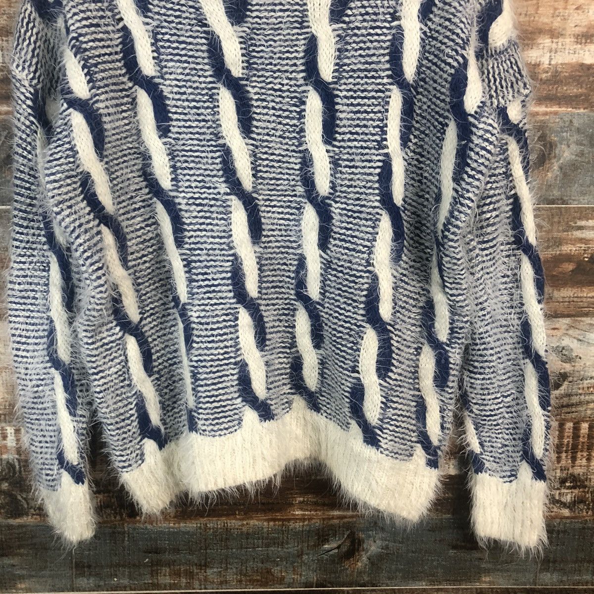 Homespun Knitwear DLL Rose Bowl Blue mohair shaggy fur Knitwear #C540 Size M / US 6-8 / IT 42-44 - 6 Thumbnail