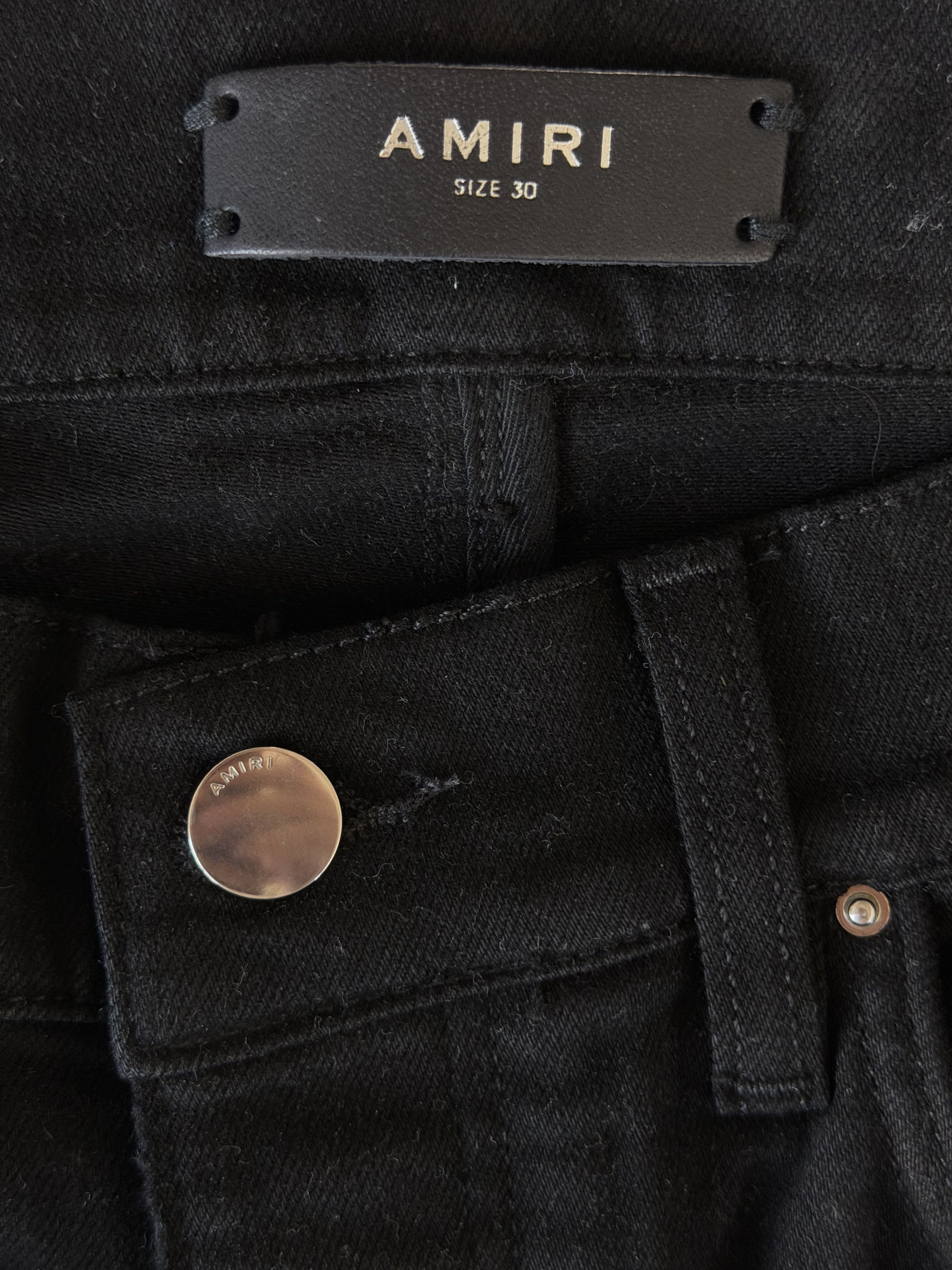 Amiri Amiri Black Slash Distressed Jeans Size US 31 - 3 Thumbnail