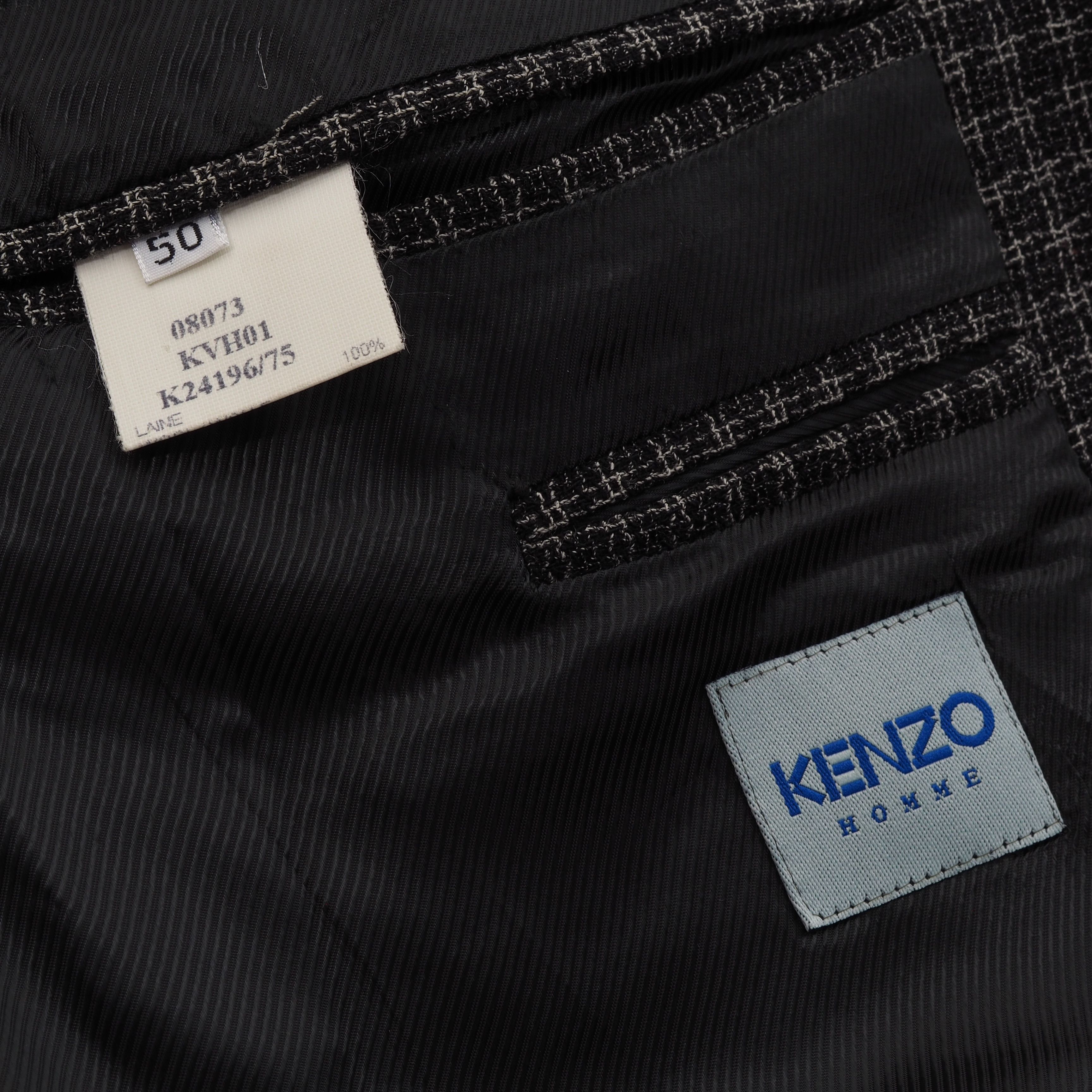 Kenzo × Vintage Kenzo Homme Vintage Gray Wool Sport Coat Blazer Jacket Size 40R - 6 Thumbnail