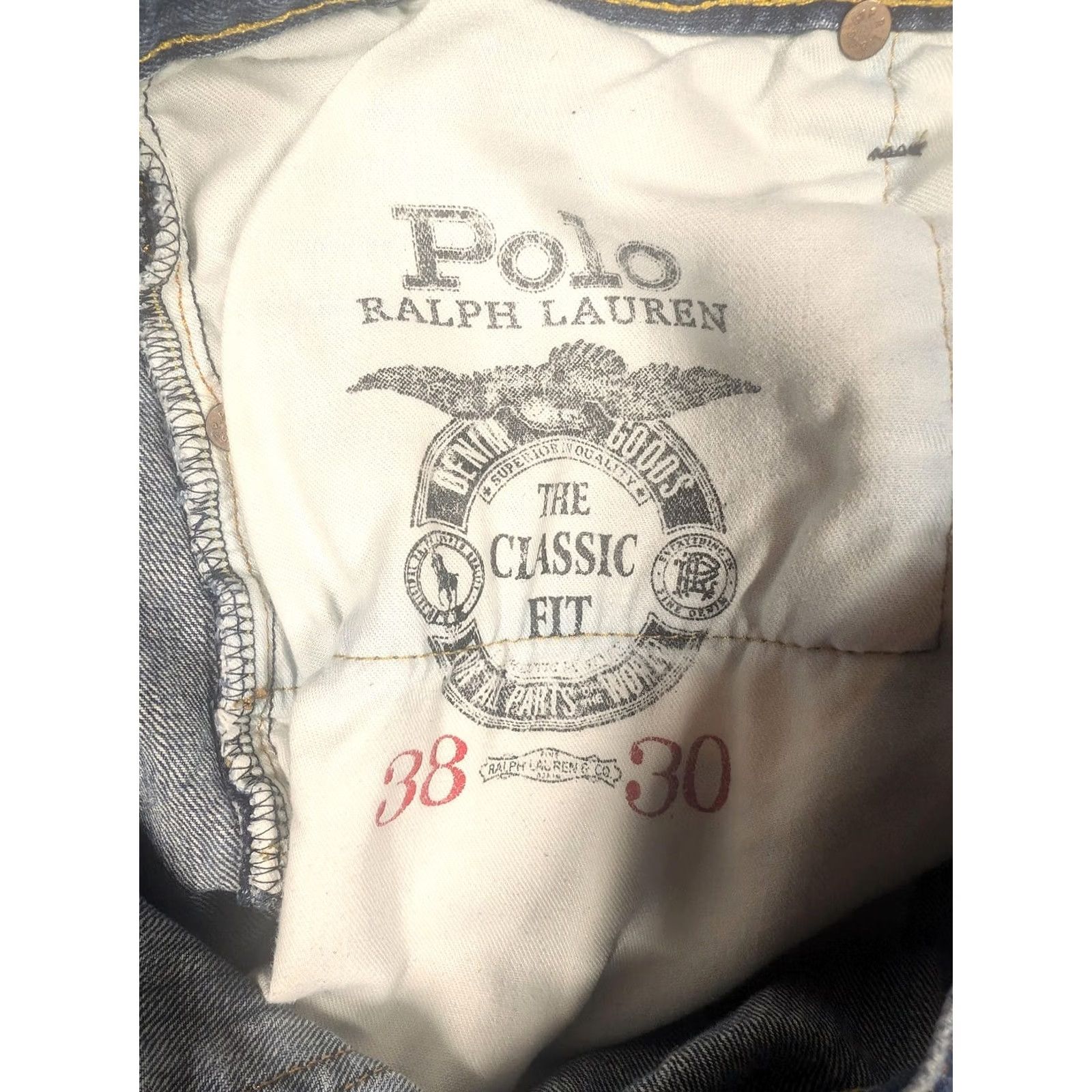 Polo Ralph Lauren Polo Ralph Lauren Jeans Mens 38x30 Blue Medium Wash Classic Fit Straight Leg Size US M / EU 48-50 / 2 - 6 Thumbnail