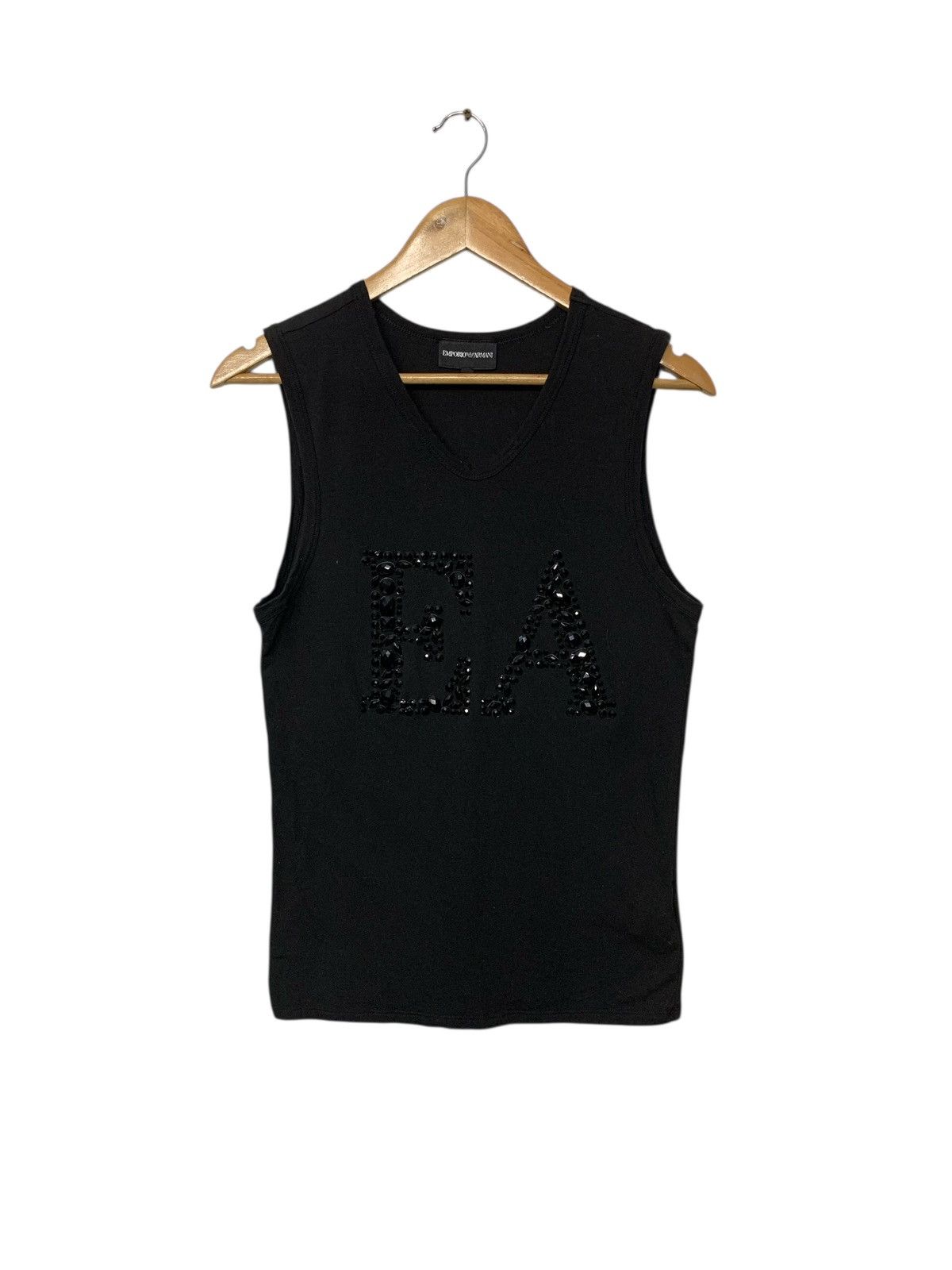 Emporio Armani Rare Emporio Armani Bling Bling Big Logo Tank Tops Size L / US 10 / IT 46 - 1 Thumbnail