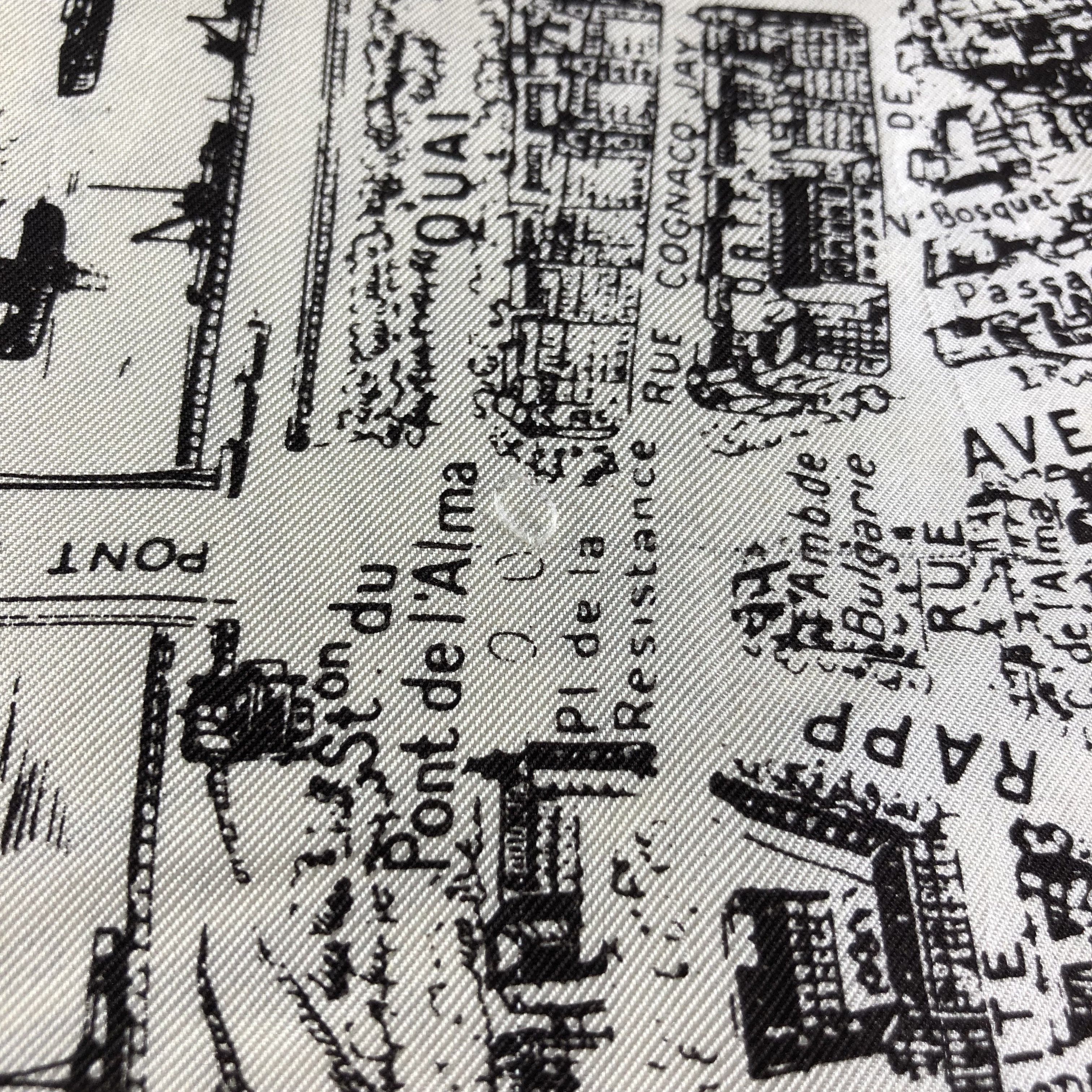 Vintage Paris City Map Silk Scarf M809 Size ONE SIZE - 12 Thumbnail