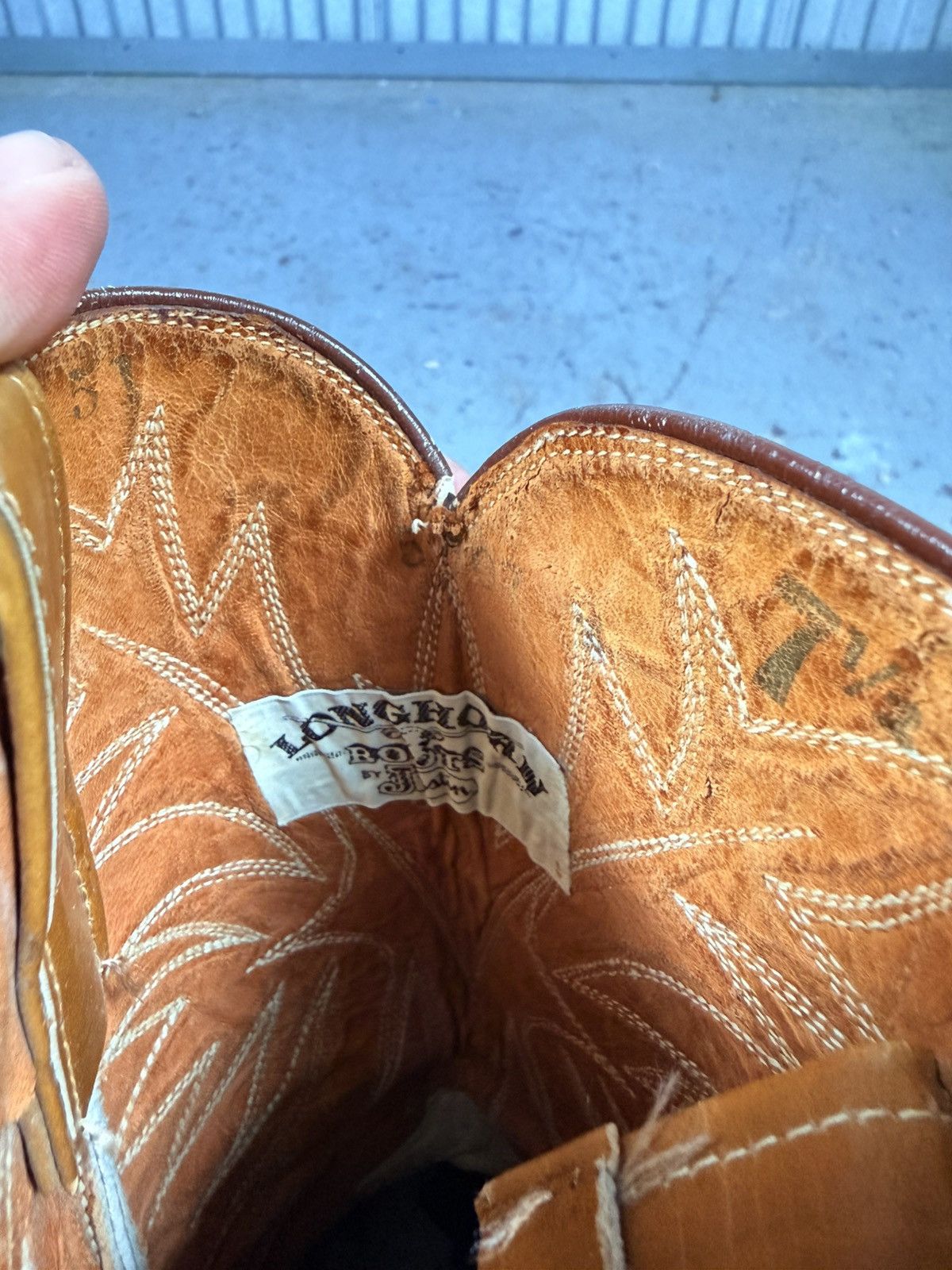 Justin Boots Vintage Longhorn Justin Lizard Toe Cowboy Boots Size US 7.5 / EU 40-41 - 2 Thumbnail