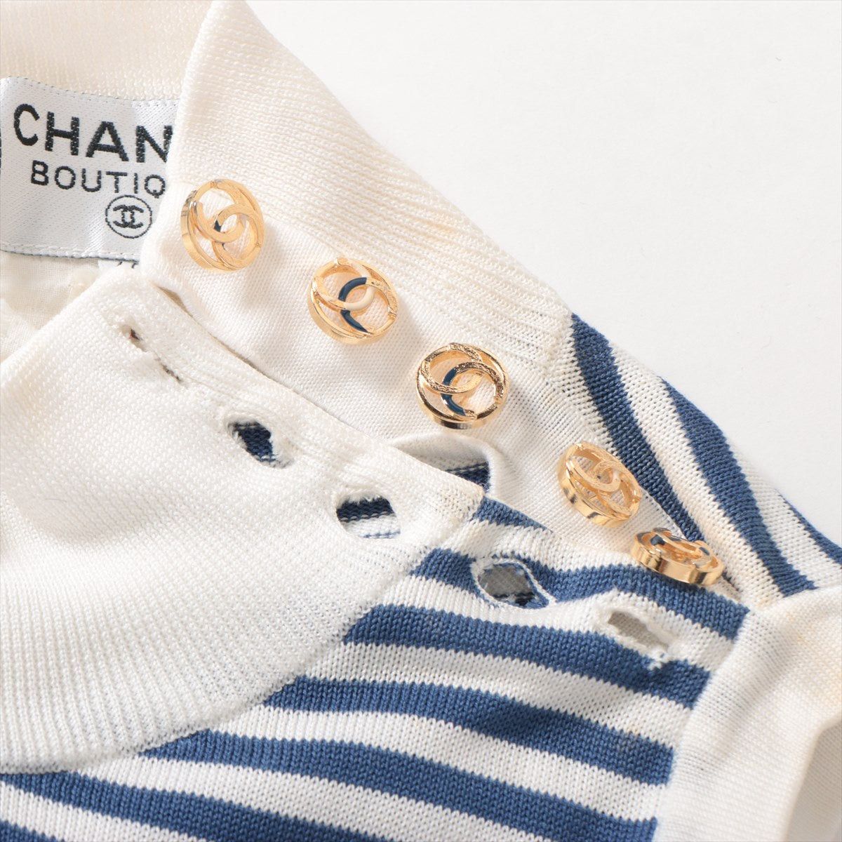 Chanel Vintage Coco Button Turtleneck Knitted Sleeveless Dress Size S / US 4 / IT 40 - 3 Thumbnail
