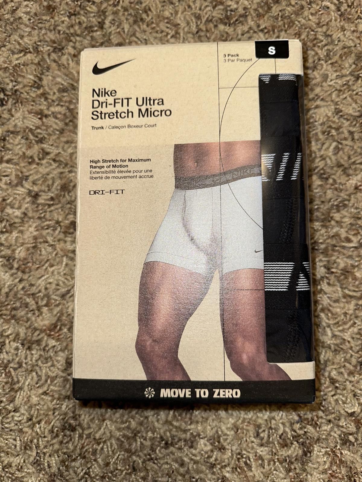 Nike Nike Mens 3 Pack Medium Dri-FIT Ultra Stretch Micro Boxer Briefs - Black Size ONE SIZE - 1 Thumbnail
