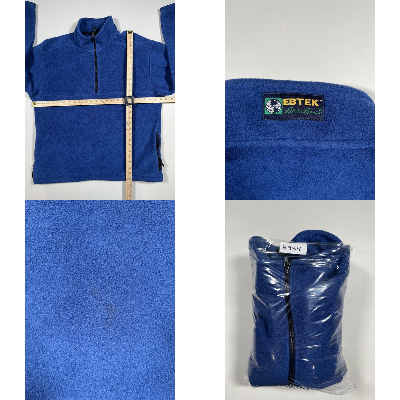 Eddie Bauer VINTAGE Eddie Bauer EBTEK Jacket Mens M Blue 1/4 Zip Fleece Pocket Zip Stand-Up Collar 90s USA Mens Size US M / EU 48-50 / 2 - 8 Thumbnail