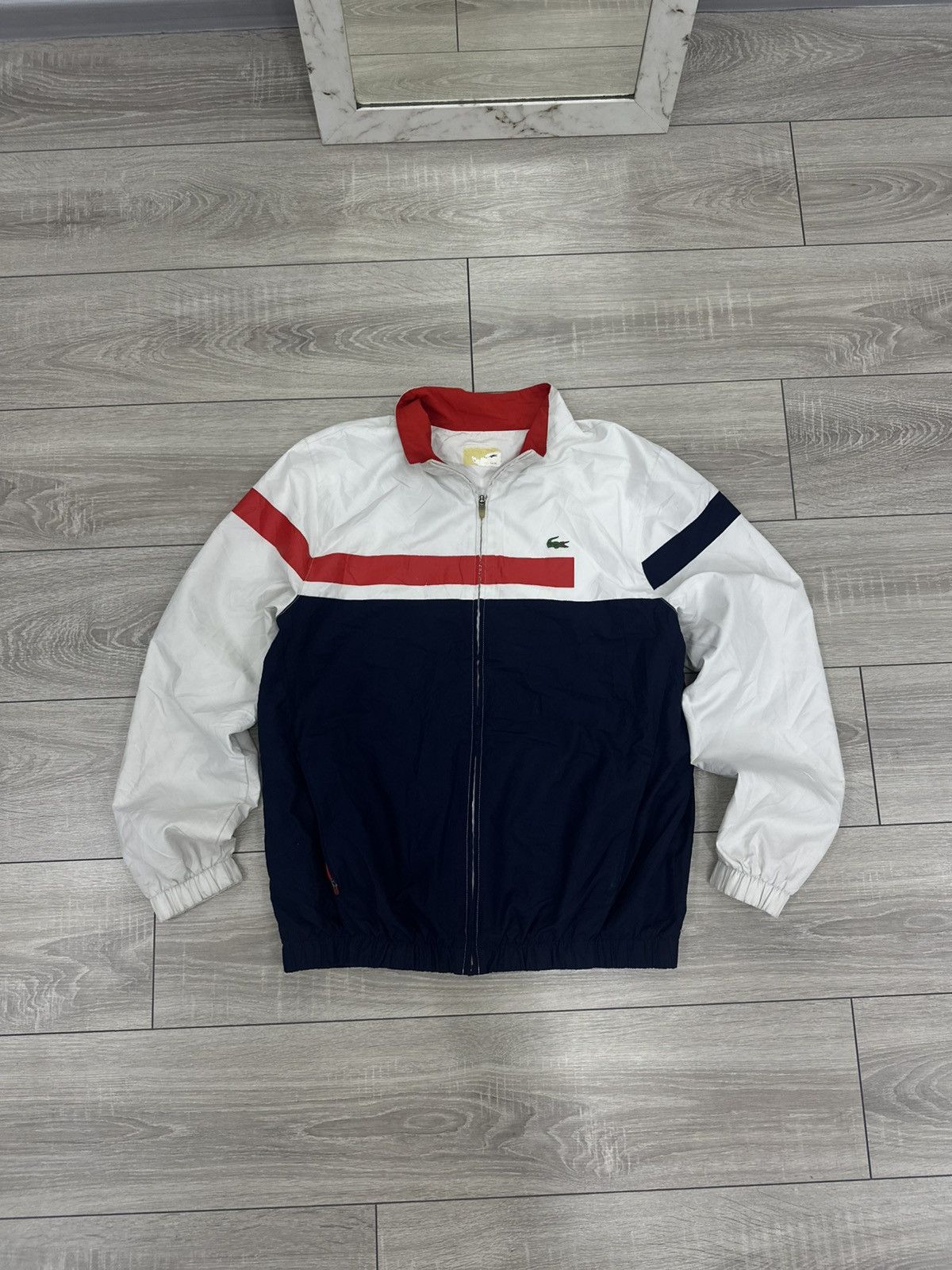 Lacoste Lacoste White Vintage Nylon Track Jacket Drill Y2K Size US XL / EU 56 / 4 - 1 Thumbnail