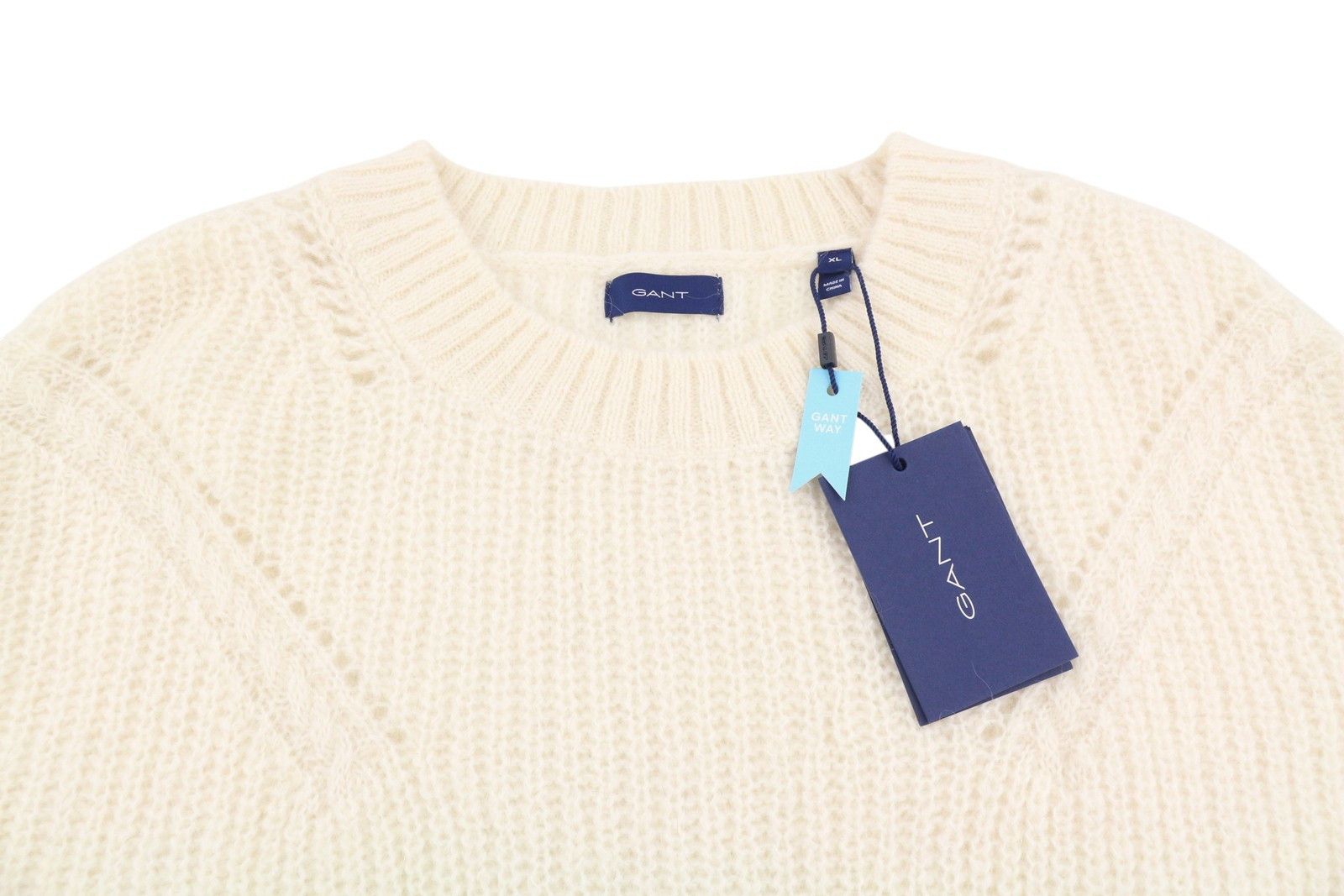 Gant MOHAIR C-NECK XL Cream Wool Blend Jumper 87229 Size XL / US 12-14 / IT 48-50 - 5 Thumbnail