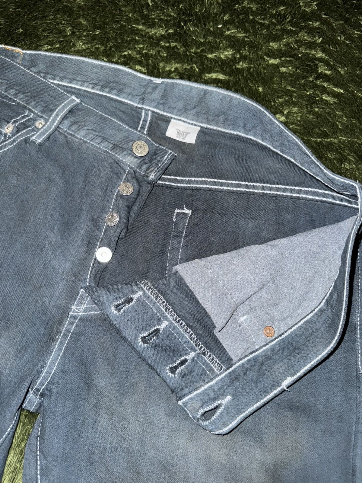 Levi's Levi’s 501 RT USA Leather Label Hand Dyed Denim Size US 34 / EU 50 - 3 Thumbnail