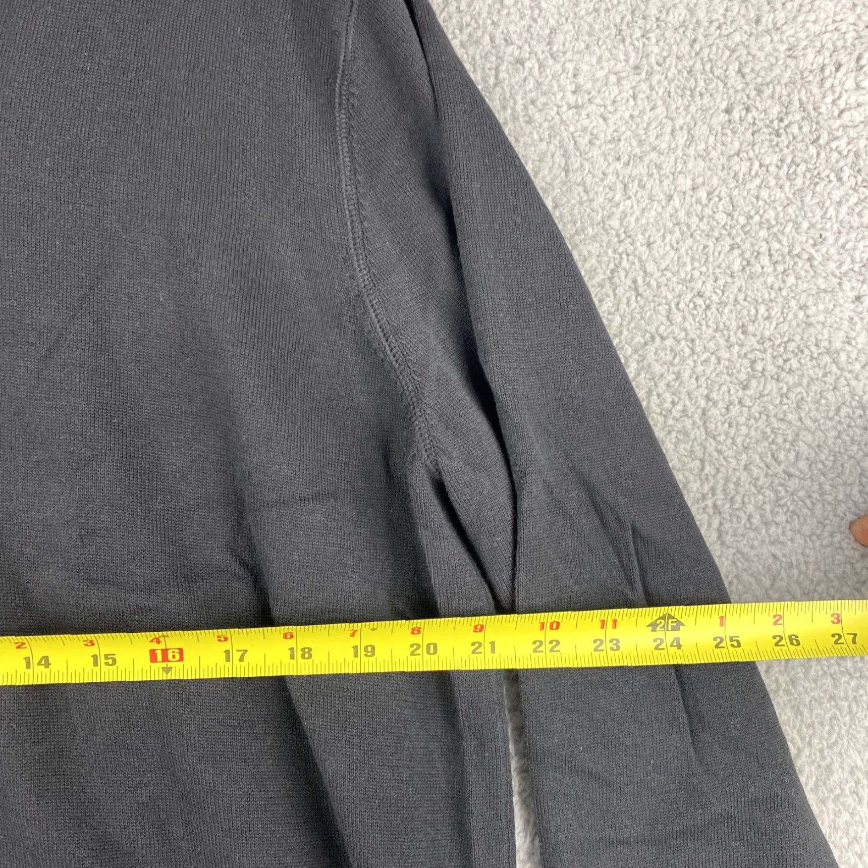Vintage VINTAGE? No— ignore. Title: 14th & Union Sweater Womens XL Solid Black Long Sleeve V-Neck Pullover Casual Knit Cotton Blend Regular Fit Size XL / US 12-14 / IT 48-50 - 4 Thumbnail