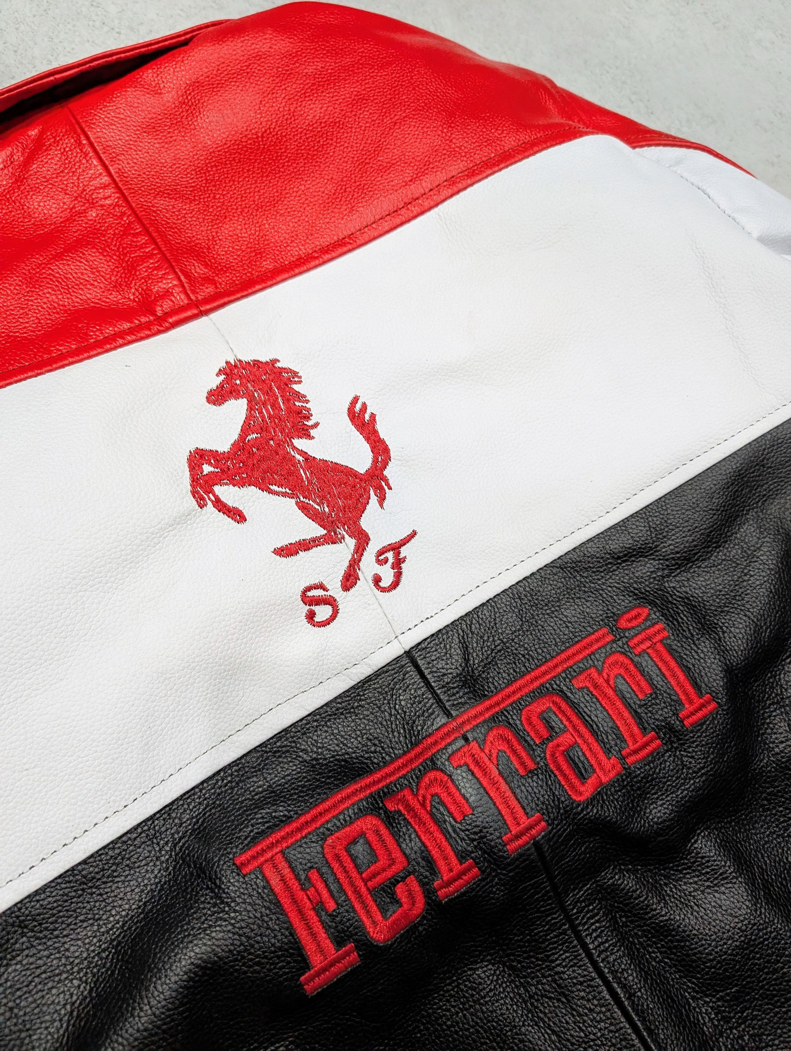 Ferrari 🔥 FERRARI 🔥 RACING LEATHER JACKET STREETWEAR Size US L / EU 52-54 / 3 - 5 Thumbnail