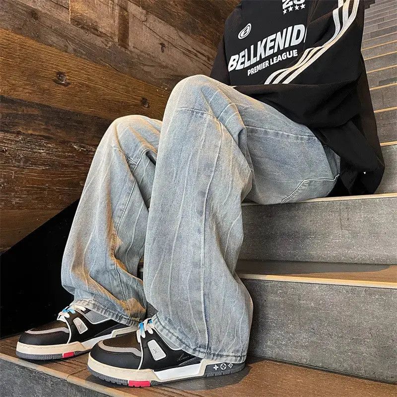 Japanese Brand Retro casual straight leg wide leg jeans Size US 32 / EU 48 - 3 Thumbnail