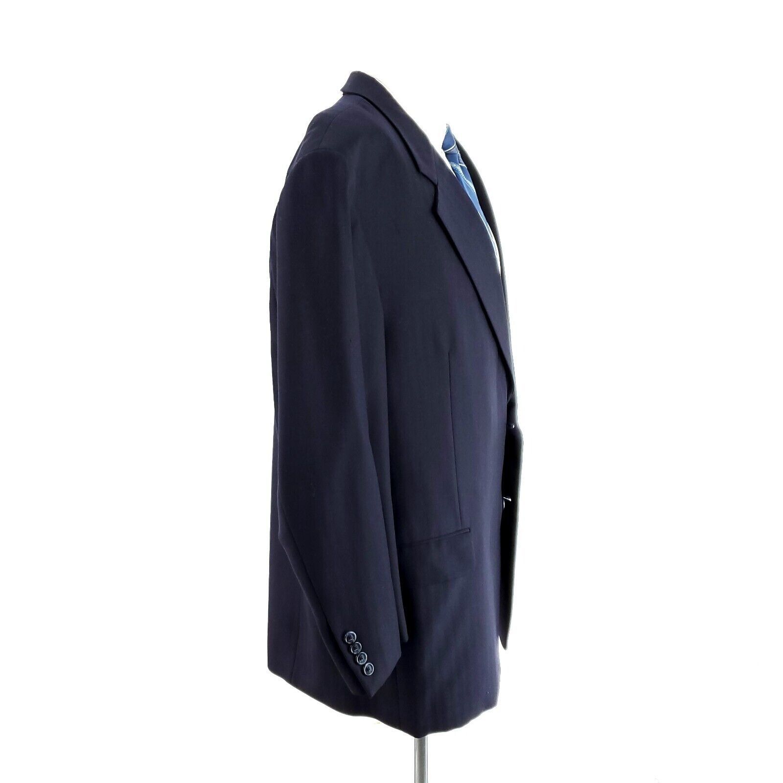 Hickey Freeman Hickey Freeman Bespoke Wool 2 Button Blazer 46R Blue Herring Size 46R - 6 Thumbnail