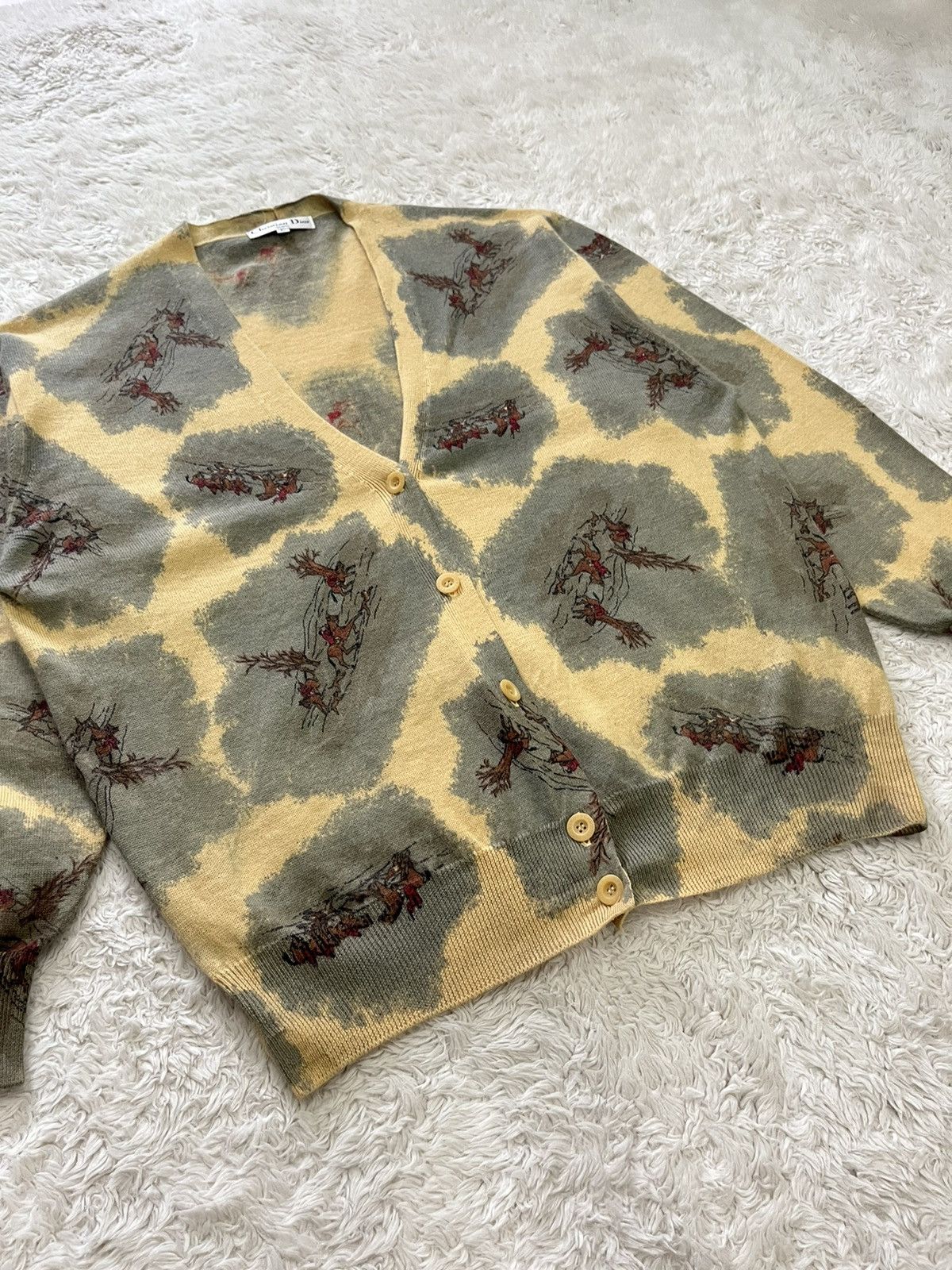 vintage christian dior motif cardigan
