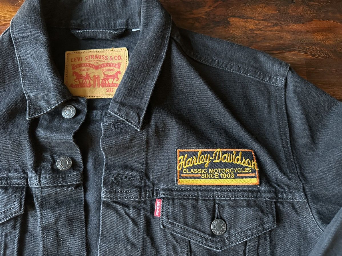 Harley Davidson × Levi's × Vintage Vintage Harley Davidson Levis denim trucker jacket Size US L / EU 52-54 / 3 - 2 Thumbnail