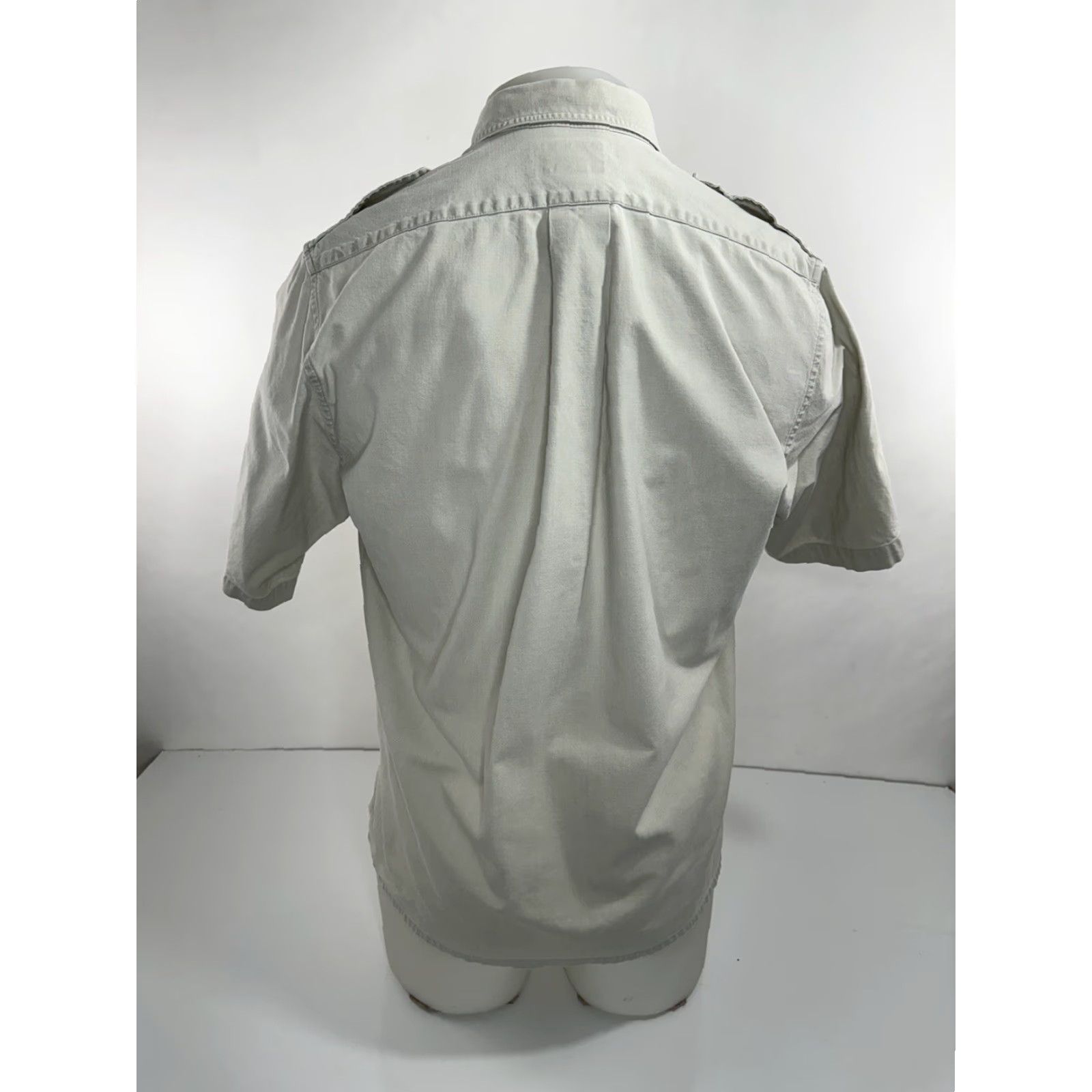 Banana Republic BANANA REPUBLIC Vintage CLASSIC SAFARI Mens S/M Shirt - Button-Up Short Sleeve Beige / Tan J17 Size US M / EU 48-50 / 2 - 4 Thumbnail