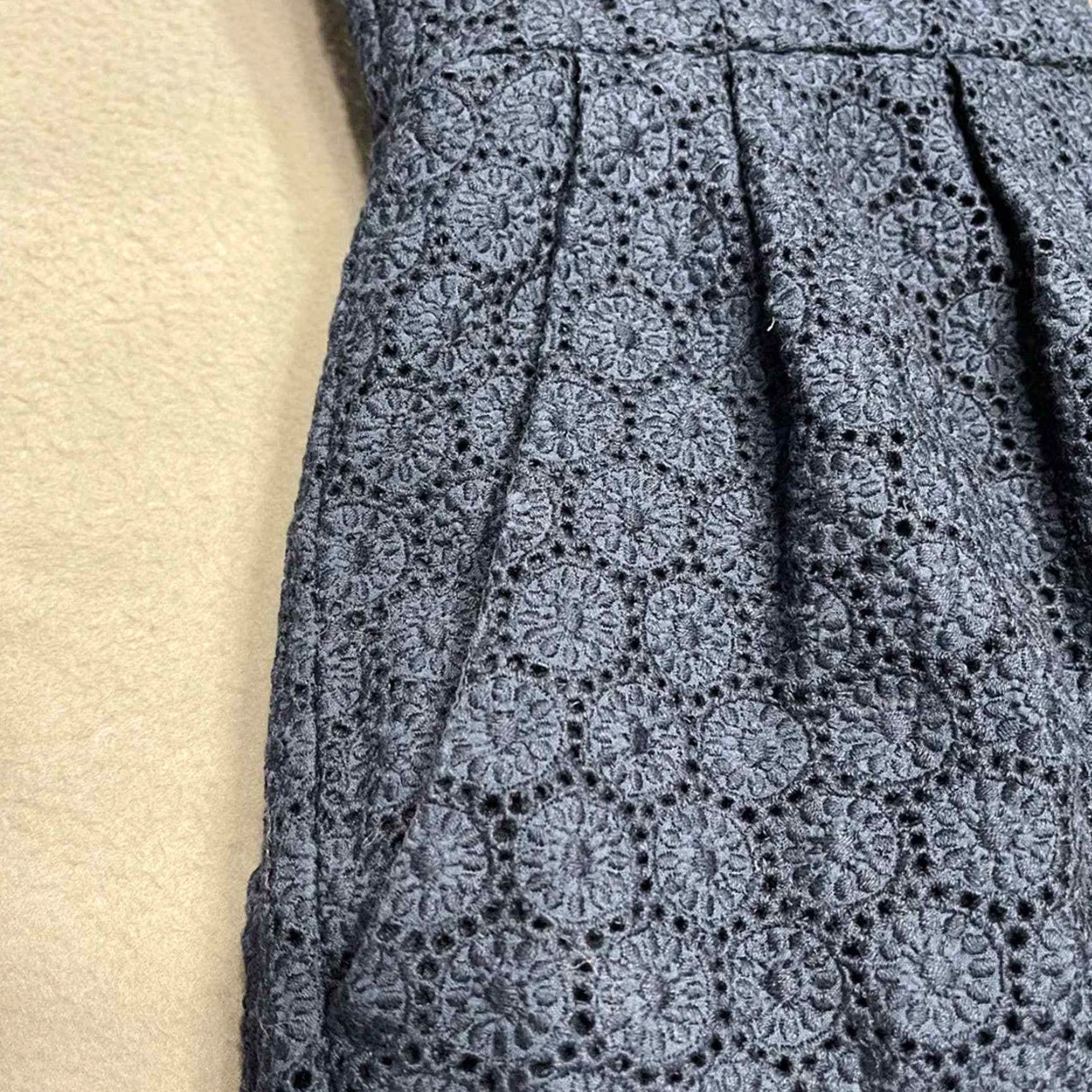 Nanette Lepore Nanette Lepore Dress Crochet Pattern Size 4 Sleeveless A-Line Knee Length Blue 100% Cotton Size S / US 4 / IT 40 - 3 Thumbnail