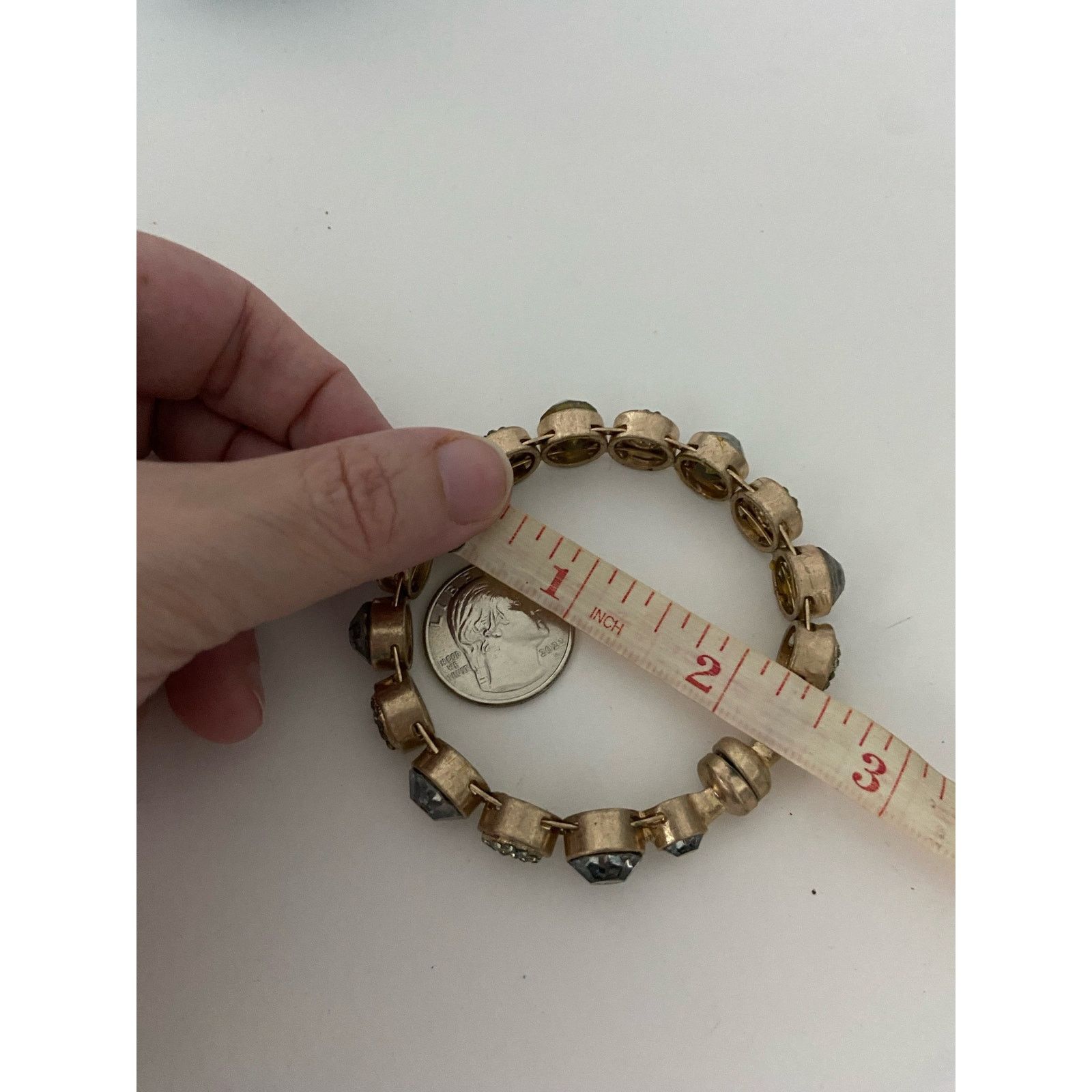 Other gray rhinestone bangle bracelet gold tone Size ONE SIZE - 2 Thumbnail