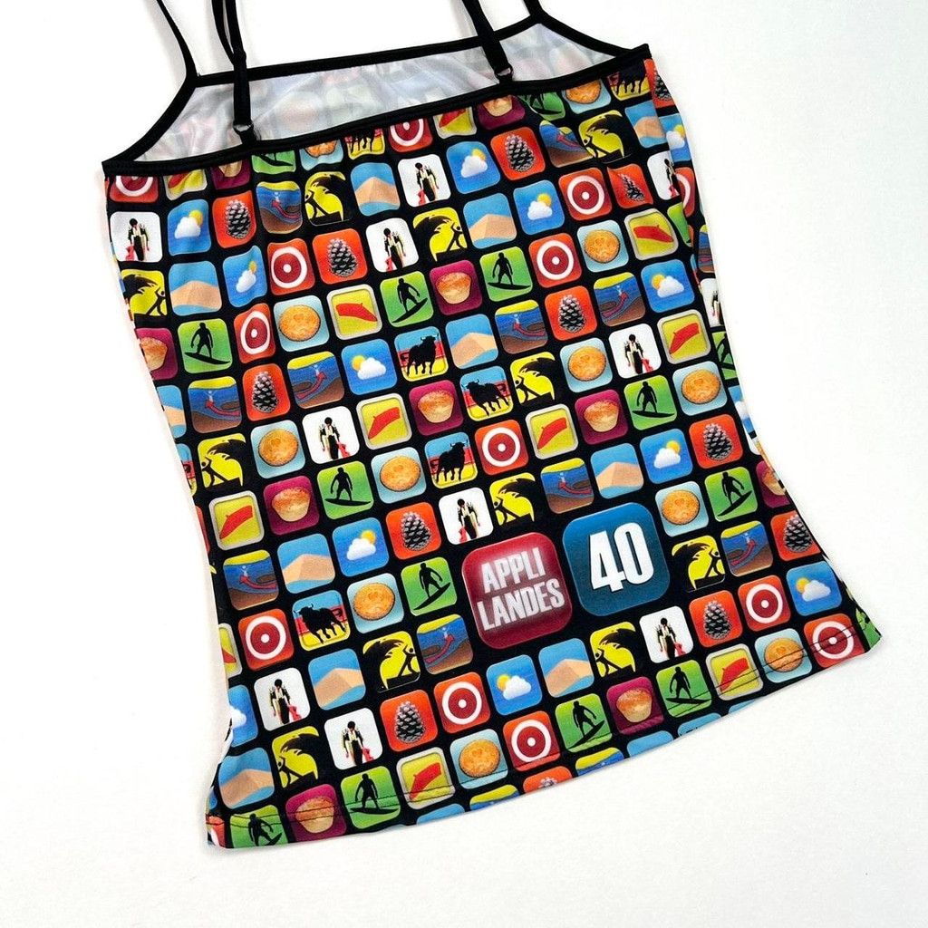 Vintage y2k euro black tank top with apps print Size S / US 4 / IT 40 - 4 Thumbnail