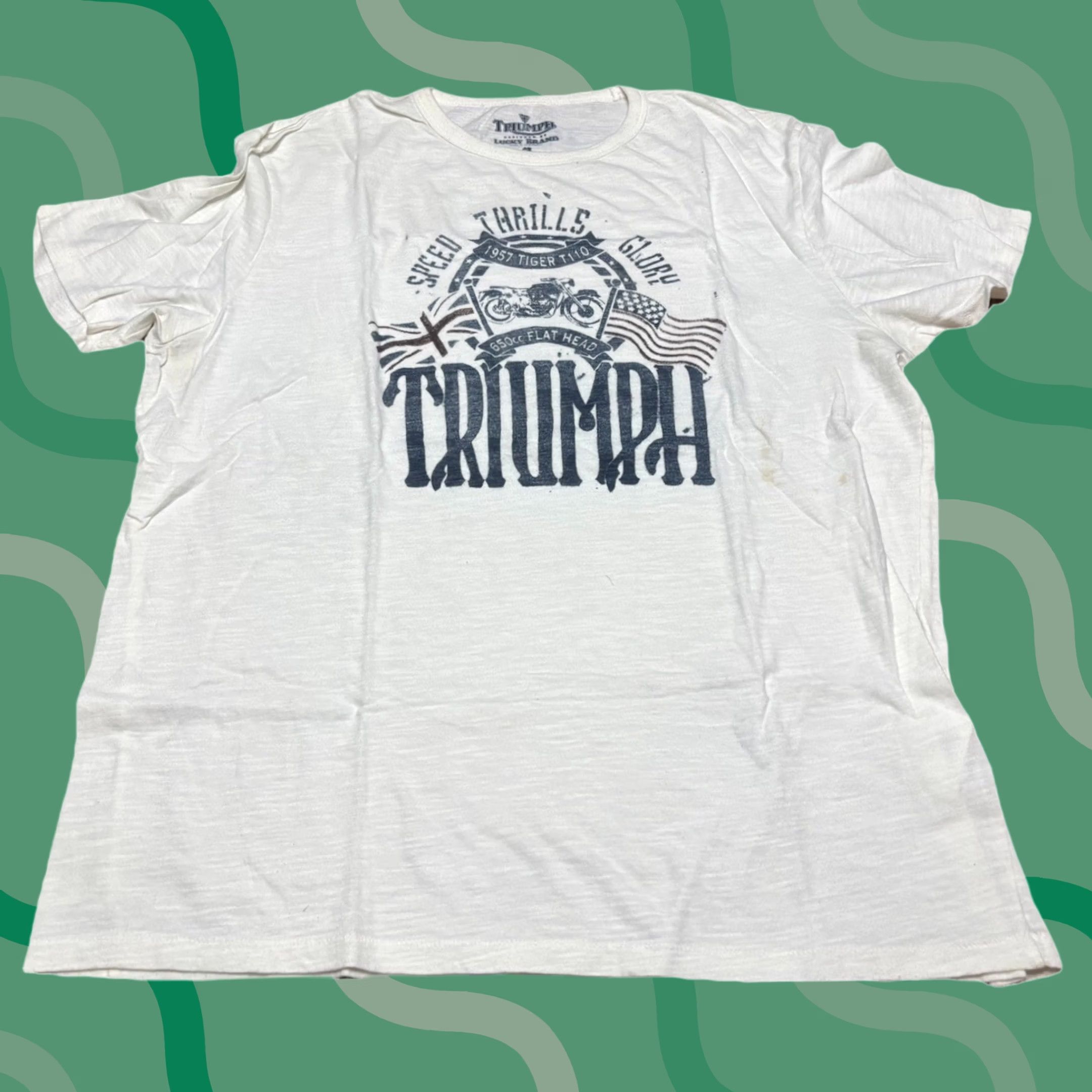 Lucky Brand Lucky Brand Triumph Motorcycle T-Shirt Men XL Short Sleeve Crew Neck Multicolor Size US XL / EU 56 / 4 - 1 Thumbnail