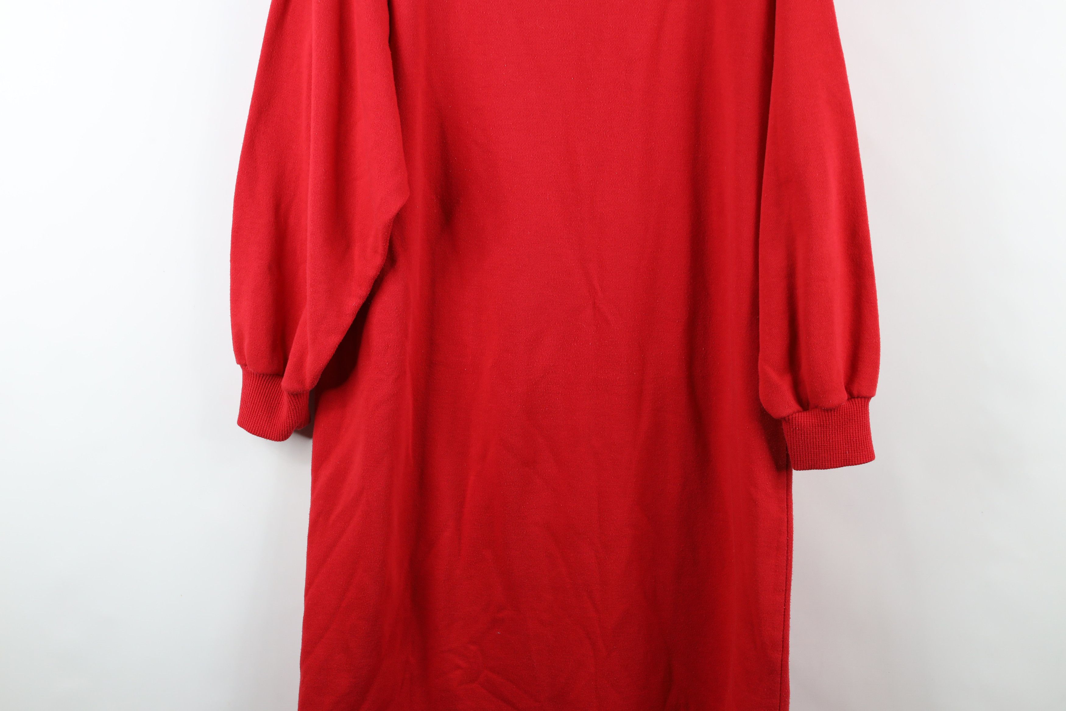Vintage Vintage 90s Cat Dog Piano Night Gown Sweatshirt Red Size M / US 6-8 / IT 42-44 - 15 Thumbnail