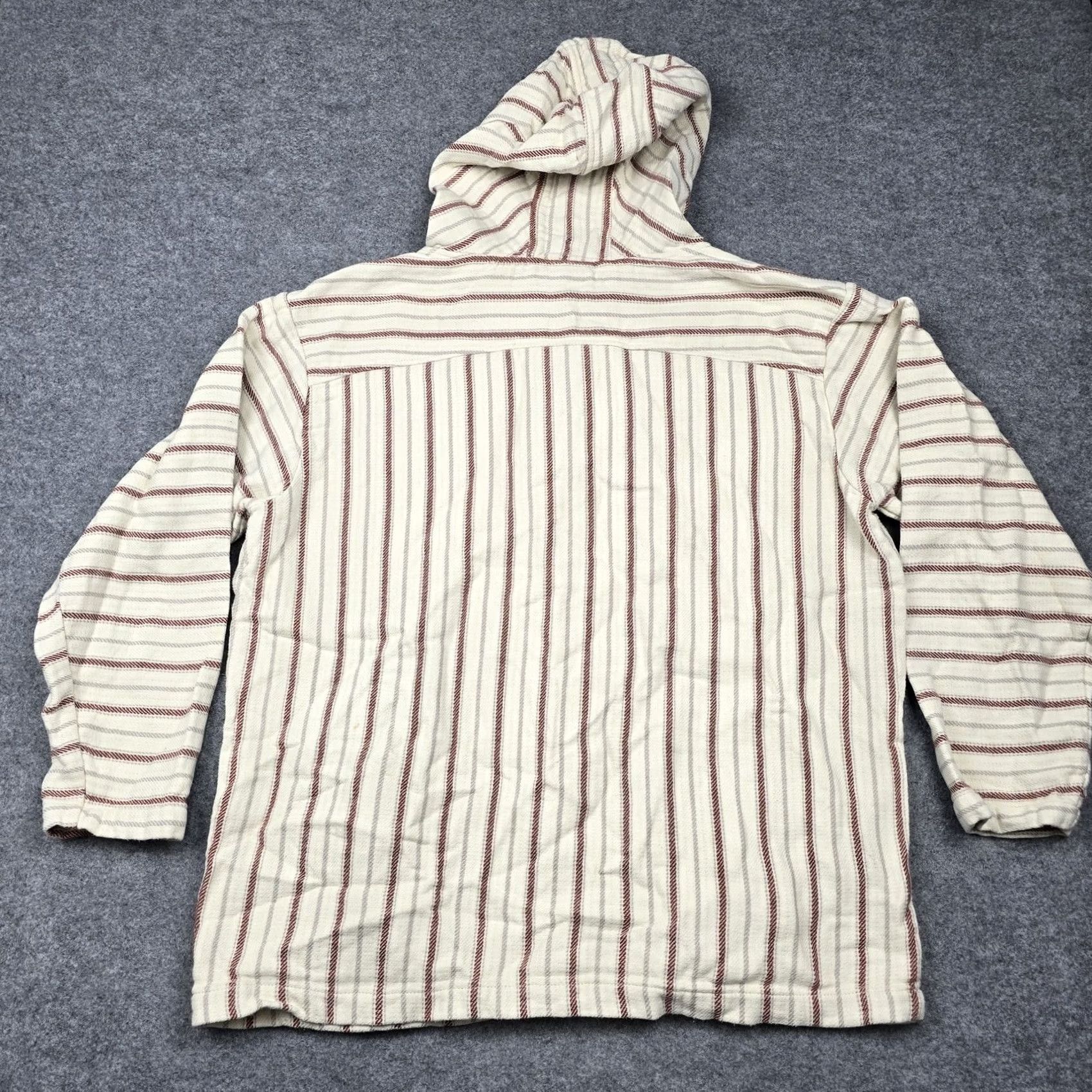 Vintage Sahalie Hoodie Mens XL White Striped Knit Cotton Baja Pullover Pockets Casual Size US XL / EU 56 / 4 - 6 Thumbnail