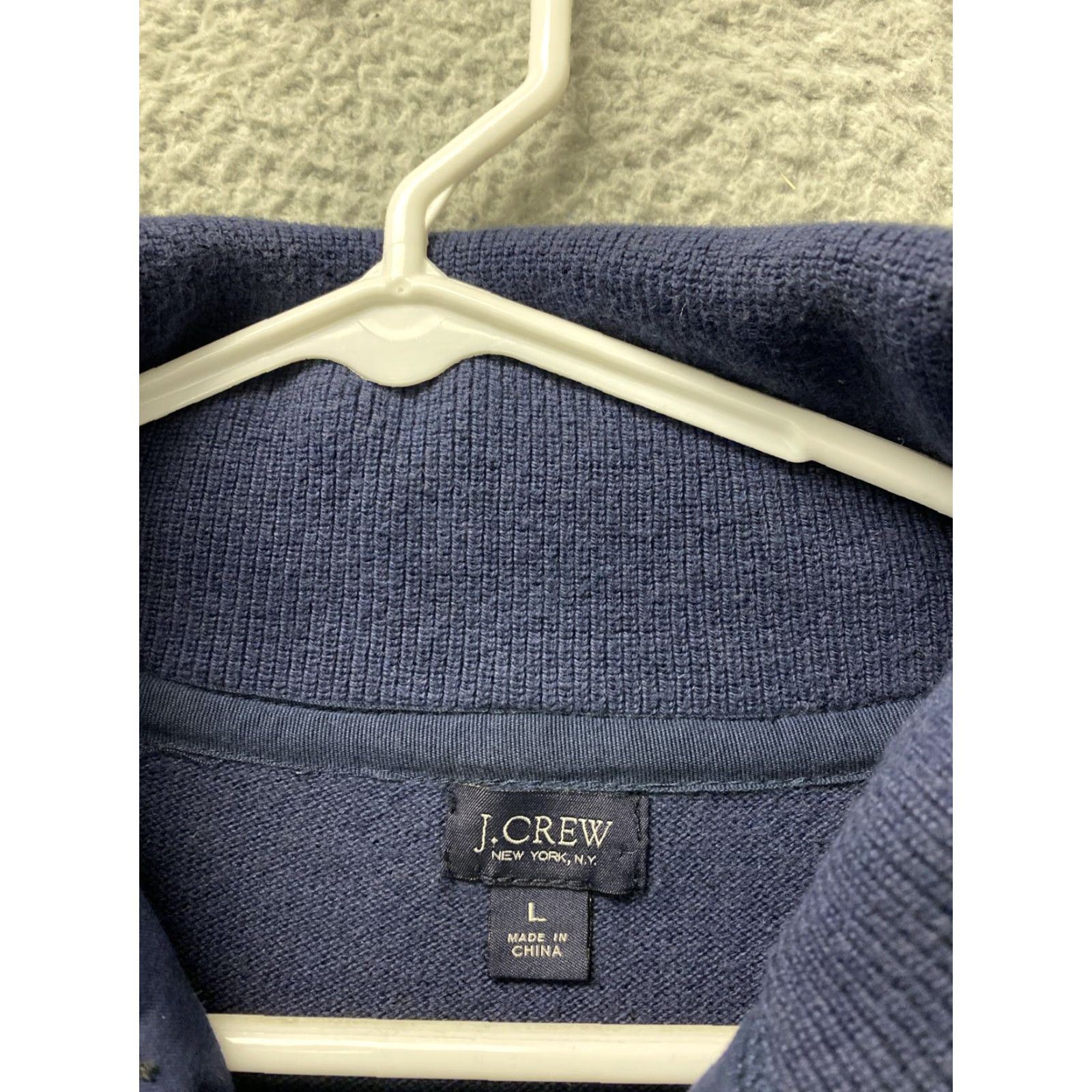 Vintage J Crew Sweater Mens L Navy Blue Pullover Collared 1/4 Button Logo Knit Cotton Cashmere Regular Fit Mens Size US L / EU 52-54 / 3 - 3 Thumbnail