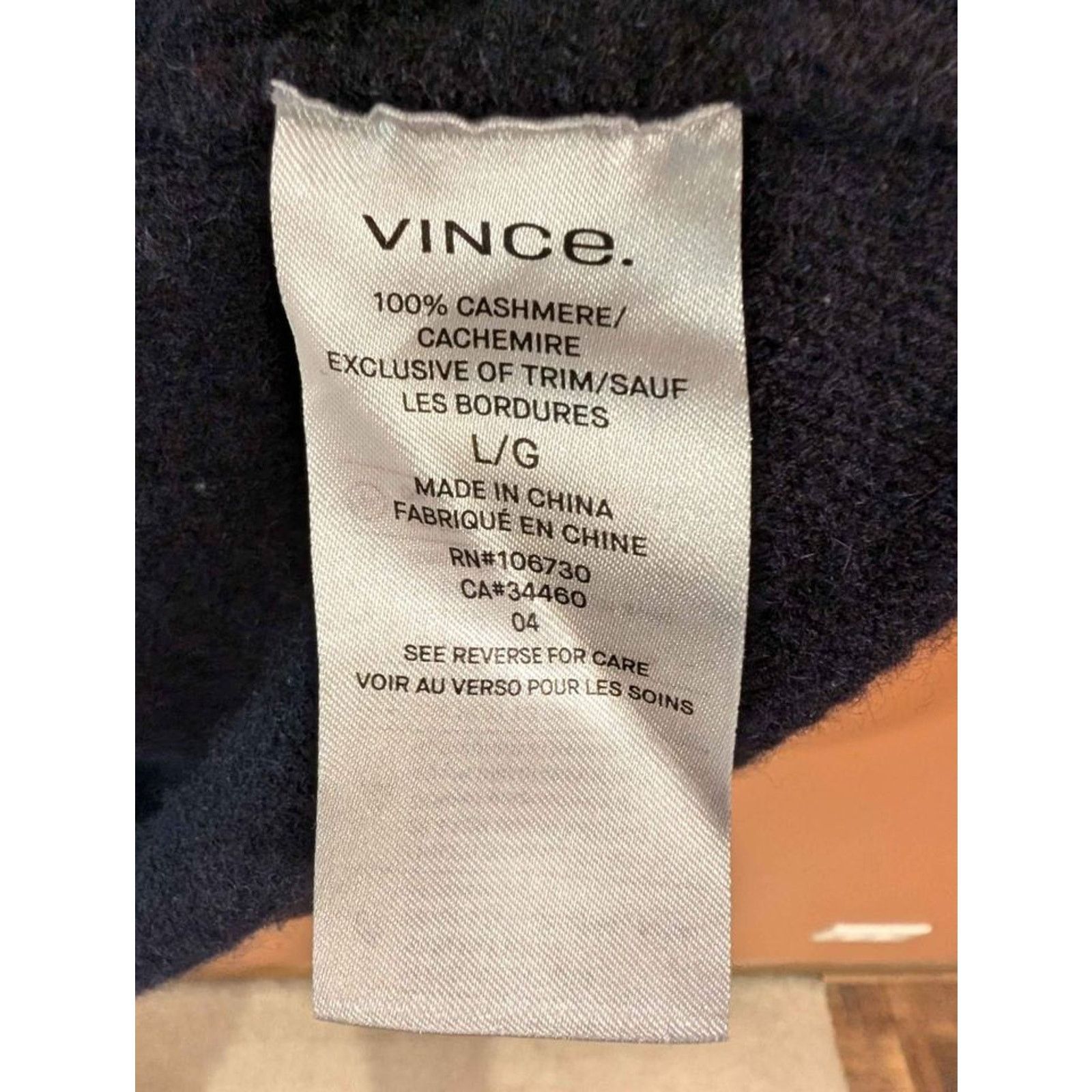 Vince Vince - Men's Cashmere Hoodie - Dark Navy - Large Size US L / EU 52-54 / 3 - 4 Thumbnail