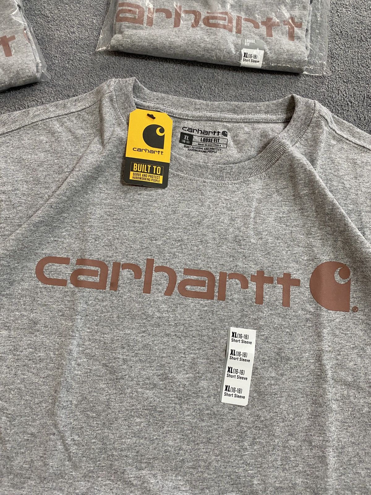 Carhartt Vintage Carhartt t shirt brown logo Y2k japanese style Size US XL / EU 56 / 4 - 7 Thumbnail