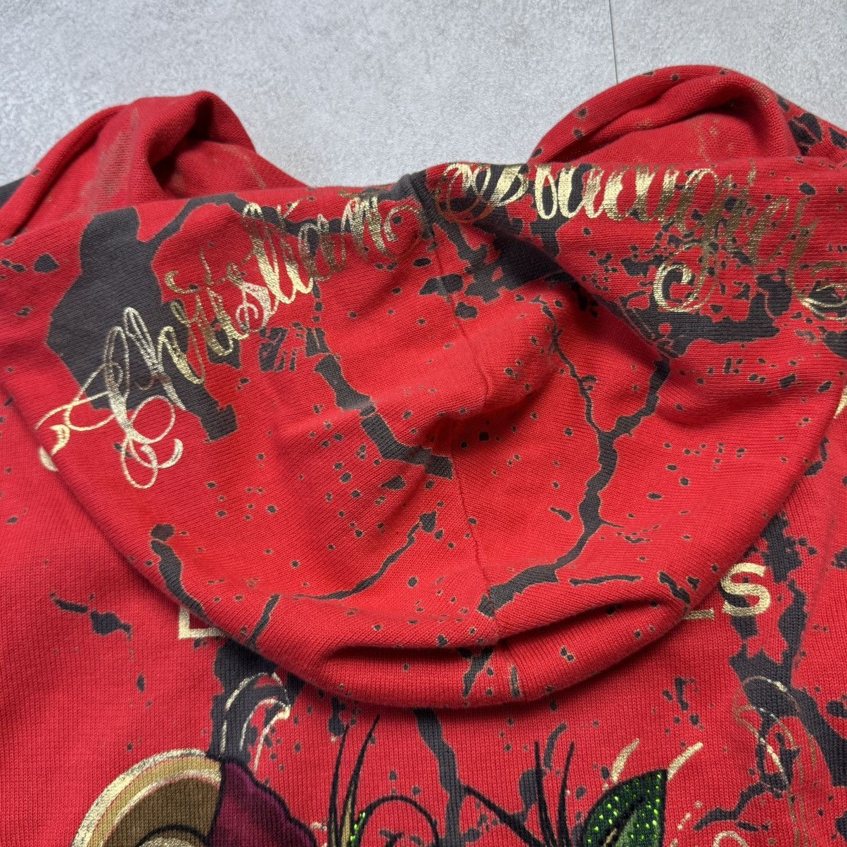 Christian Audigier × Ed Hardy × Vintage Vintage Blood Rose Christian Audiger Zip Up Hoodie y2k Size XL / US 12-14 / IT 48-50 - 8 Thumbnail