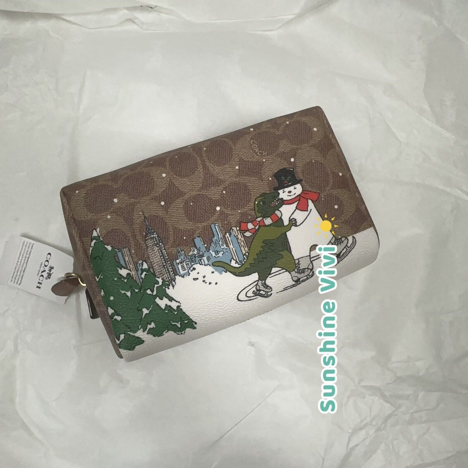 Coach NWT Limited COACH Rexy and Snowman Cosmetic Pouch Case CY304 Size ONE SIZE - 4 Thumbnail