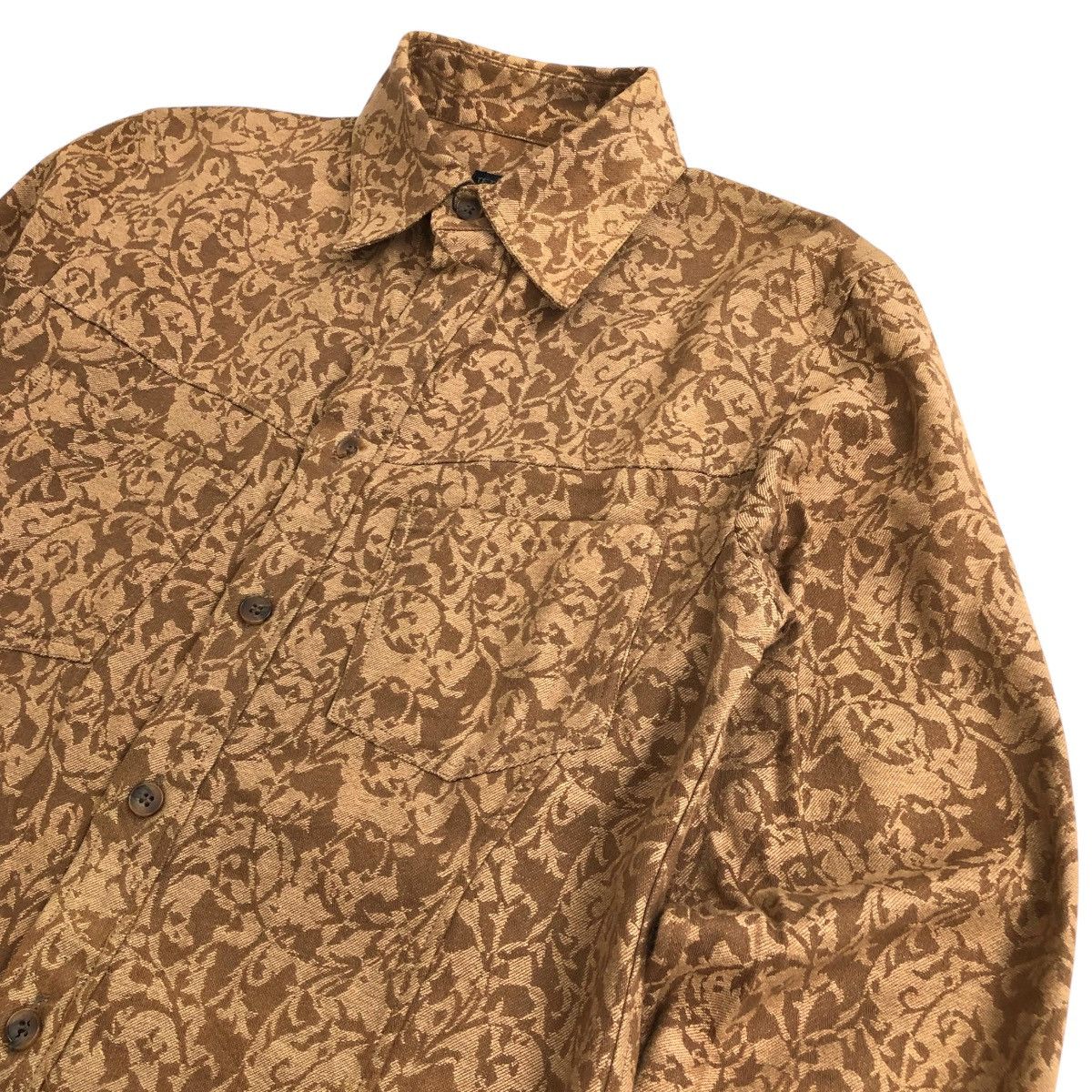 Issey Miyake × Japanese Brand × Tete Homme 1990s Tete Homme Issey Miyake Double Pocket Florals Shirt Size US M / EU 48-50 / 2 - 3 Thumbnail