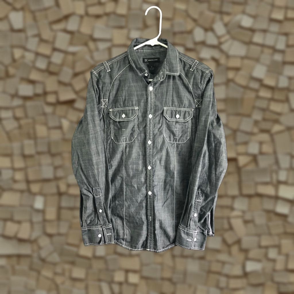 Vintage International Concepts Shirt Gray Solid Long Sleeve Spread Collar Mens S Size US S / EU 44-46 / 1 - 1 Thumbnail