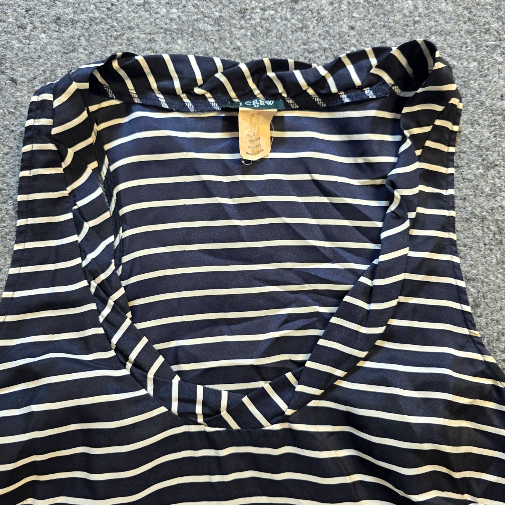 J.Crew J.CREW Top Womens Size 0 Blue White Silk Sleeveless Striped Nautical Capsule Tank Shirt Regular Womens Size XS / US 0-2 / IT 36-38 - 3 Thumbnail