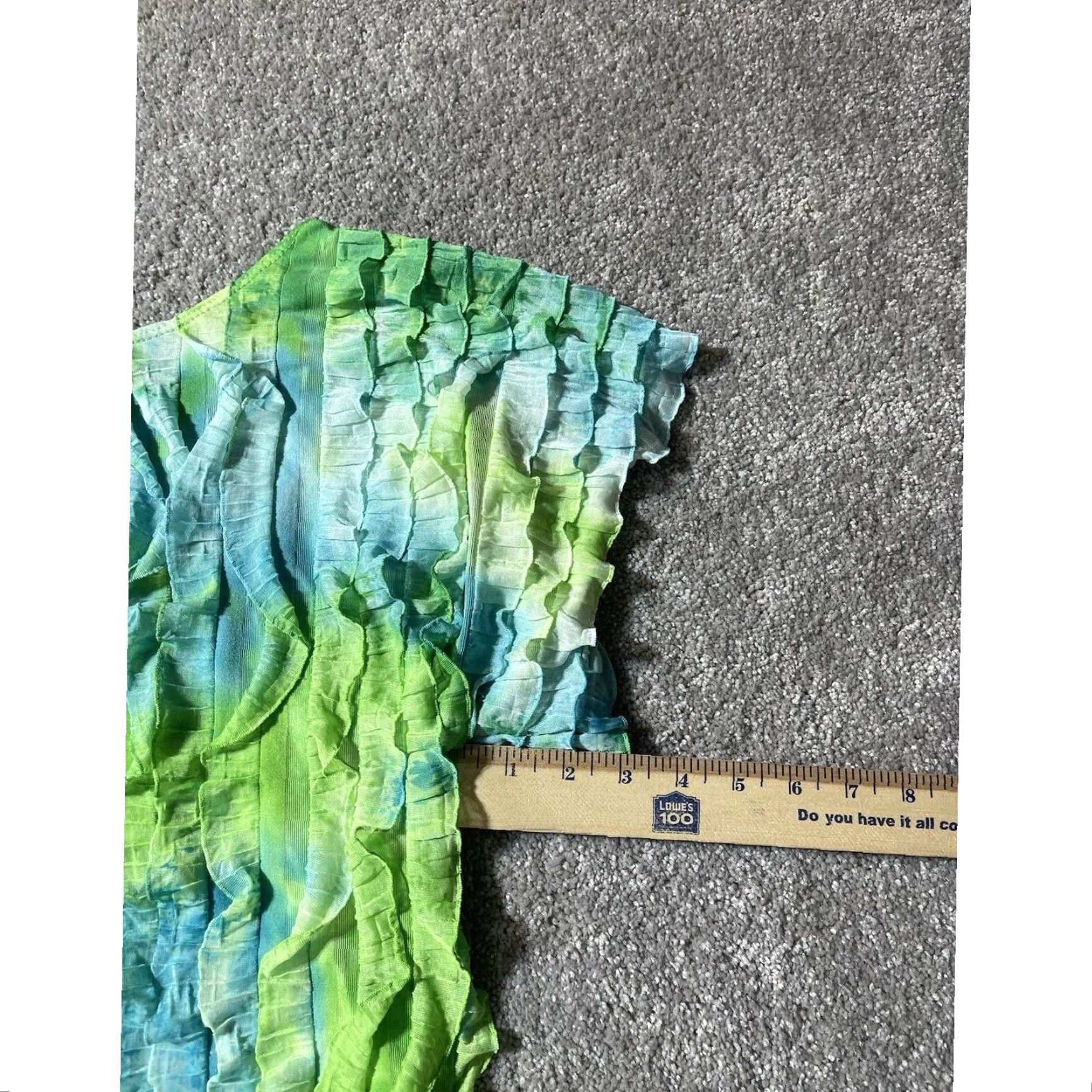 Vintage VINTAGE Allison Taylor Mermaid Ruffle Tie Dye Boho Festival Top M Short Sleeve Scoop Neck Women Blouse Size M / US 6-8 / IT 42-44 - 7 Thumbnail