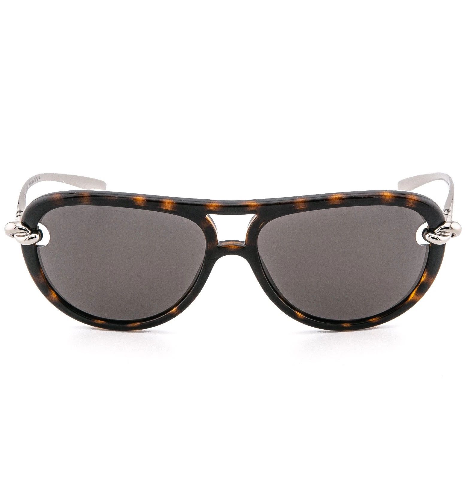 Bottega Veneta BOTTEGA VENETA 1418 KNOT Pilot BV1418S Silver Brown 002 Size ONE SIZE - 5 Thumbnail