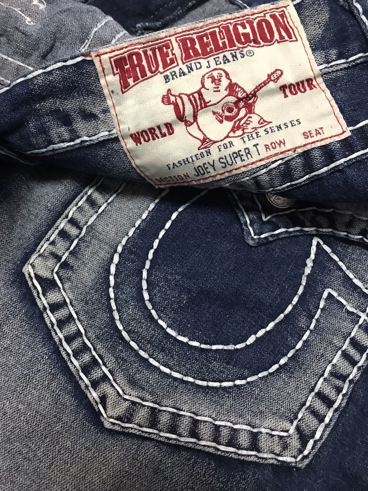 True Religion Vtg True Religion Joey Super T Distressed Short Baggy Jeans Size US 38 / EU 54 - 11 Thumbnail