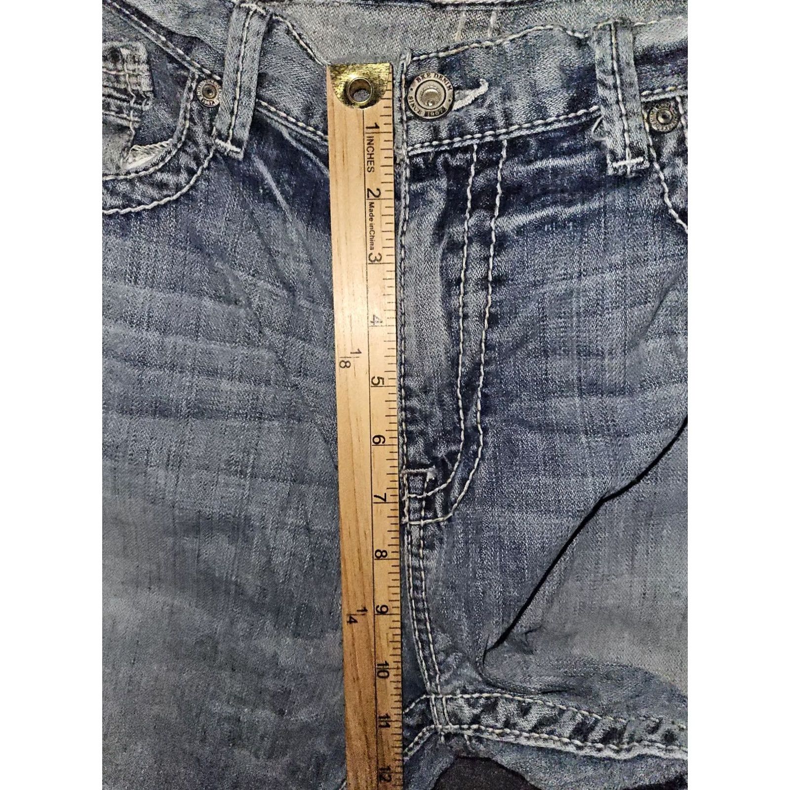 Vintage BKE Tyler Bootcut Jeans Men's 34x31 Mid Blue Embroidered Preppy Logo Cowboy Rock 90s Mens Regular Size US 34 / EU 50 - 4 Thumbnail