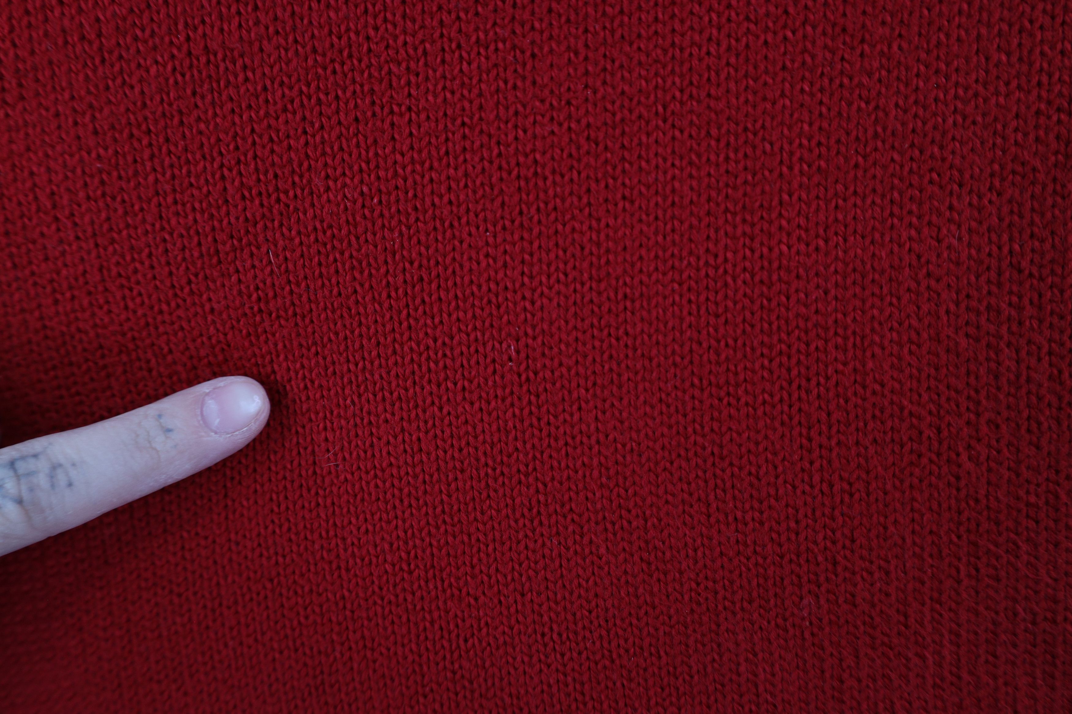 Ralph Lauren × Vintage Vintage 90s Ralph Lauren Ribbed Knit Half Zip Sweater Red Size US XL / EU 56 / 4 - 5 Thumbnail