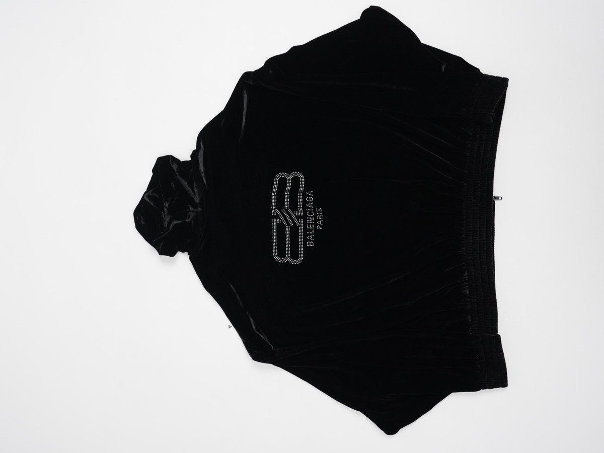 Balenciaga Balenciaga BB Paris Shiny Velvet Rhinestone Zip