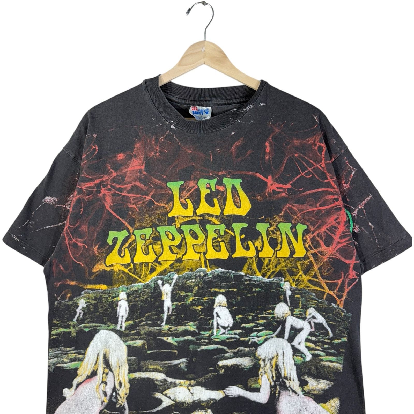 Hanes Vintage Led Zepplin Backstage Pass House Of The Holy AOP Tee Size US XL / EU 56 / 4 - 2 Thumbnail