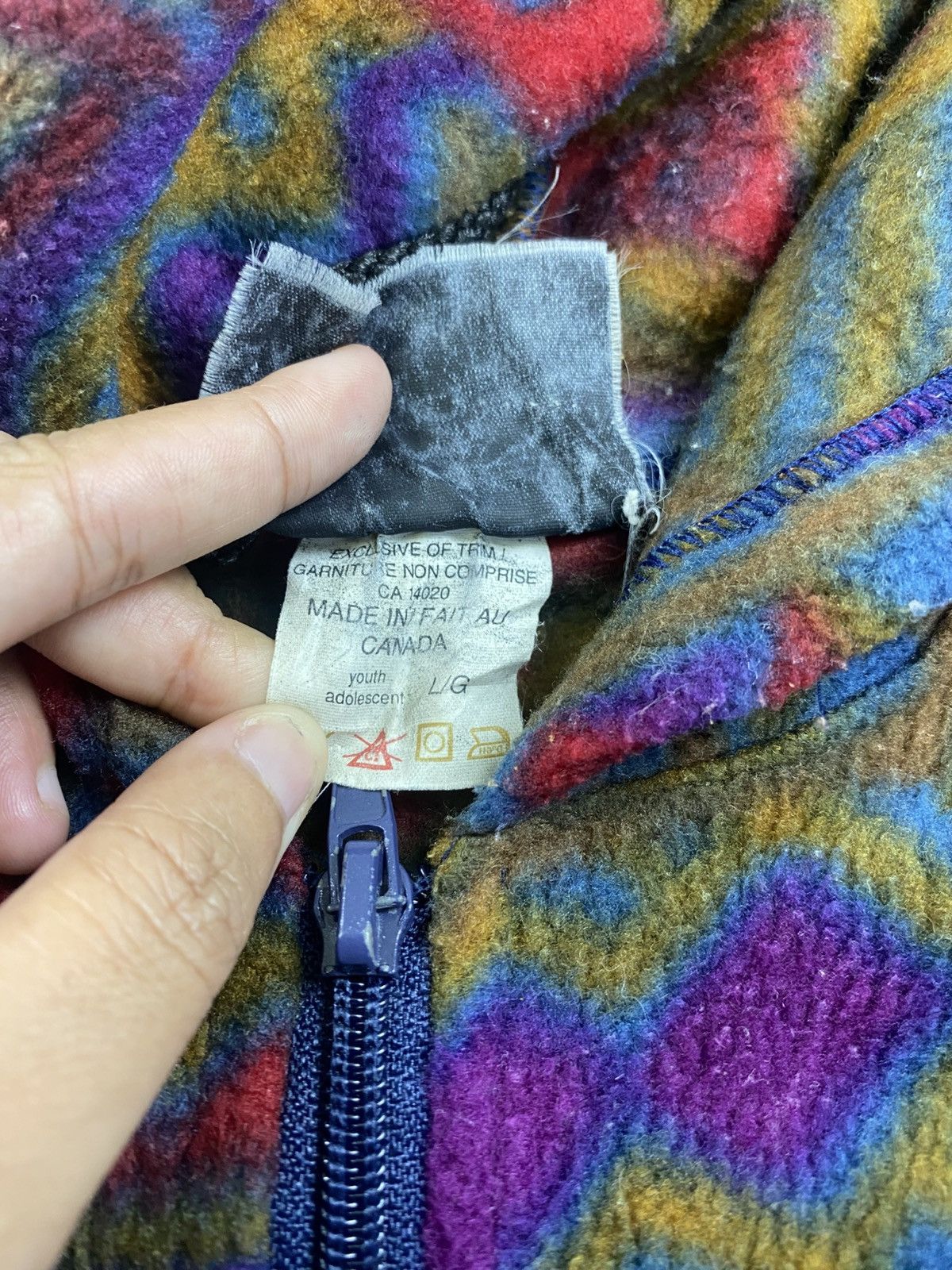 Vintage × Whistles Vtg 90s Whistler Blackcomb Full Navajo Printed Fleece Size US L / EU 52-54 / 3 - 9 Thumbnail