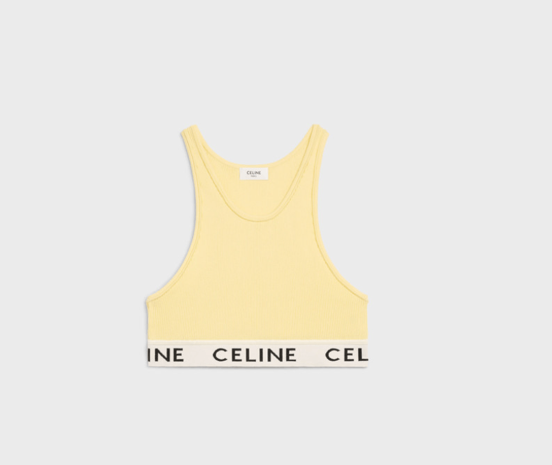 image of Celine O1Bcso1Str0224 2A68L372N.11Jo Tops In Light Yellow/off White, Women's (Size 2XL)