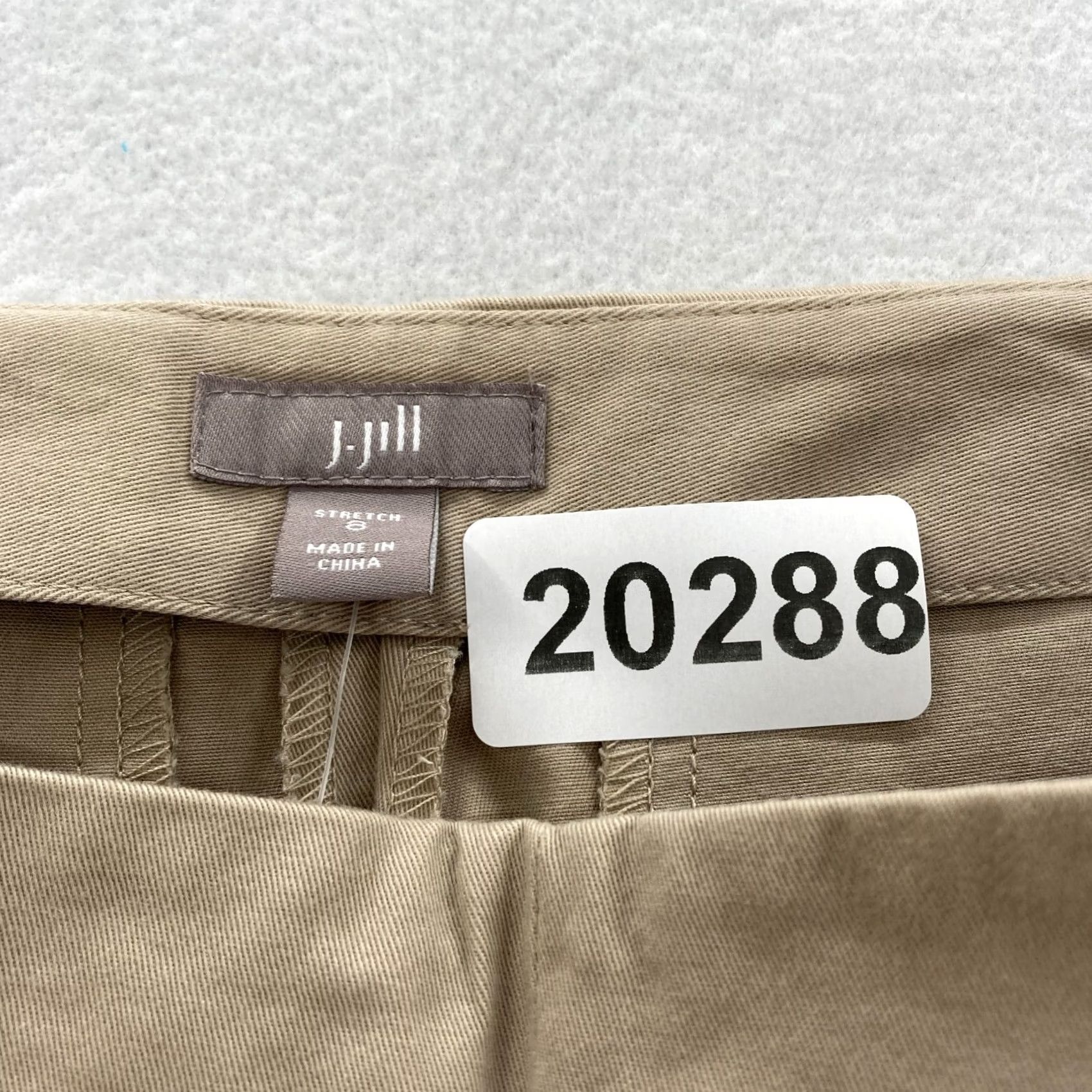 J. Jill J. Jill Ankle Pants Women's 8 Khaki Beige Stretch Fabric Side Zip Chino Low Rise Size 30" / US 8 / IT 44 - 6 Thumbnail