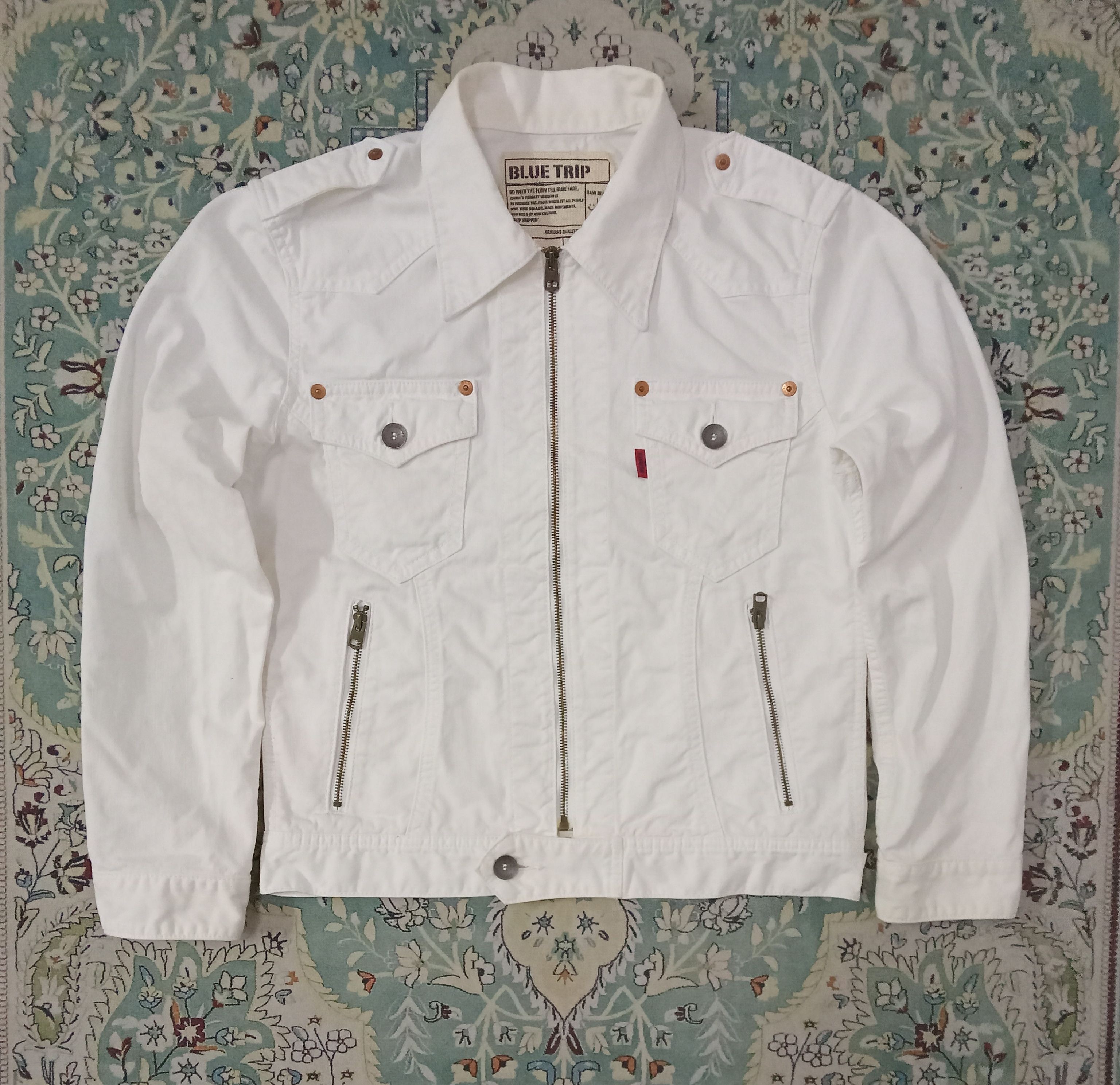 Edwin Edwin 503 Blue Trip (White) Jacket Size US M / EU 48-50 / 2 - 1 Thumbnail
