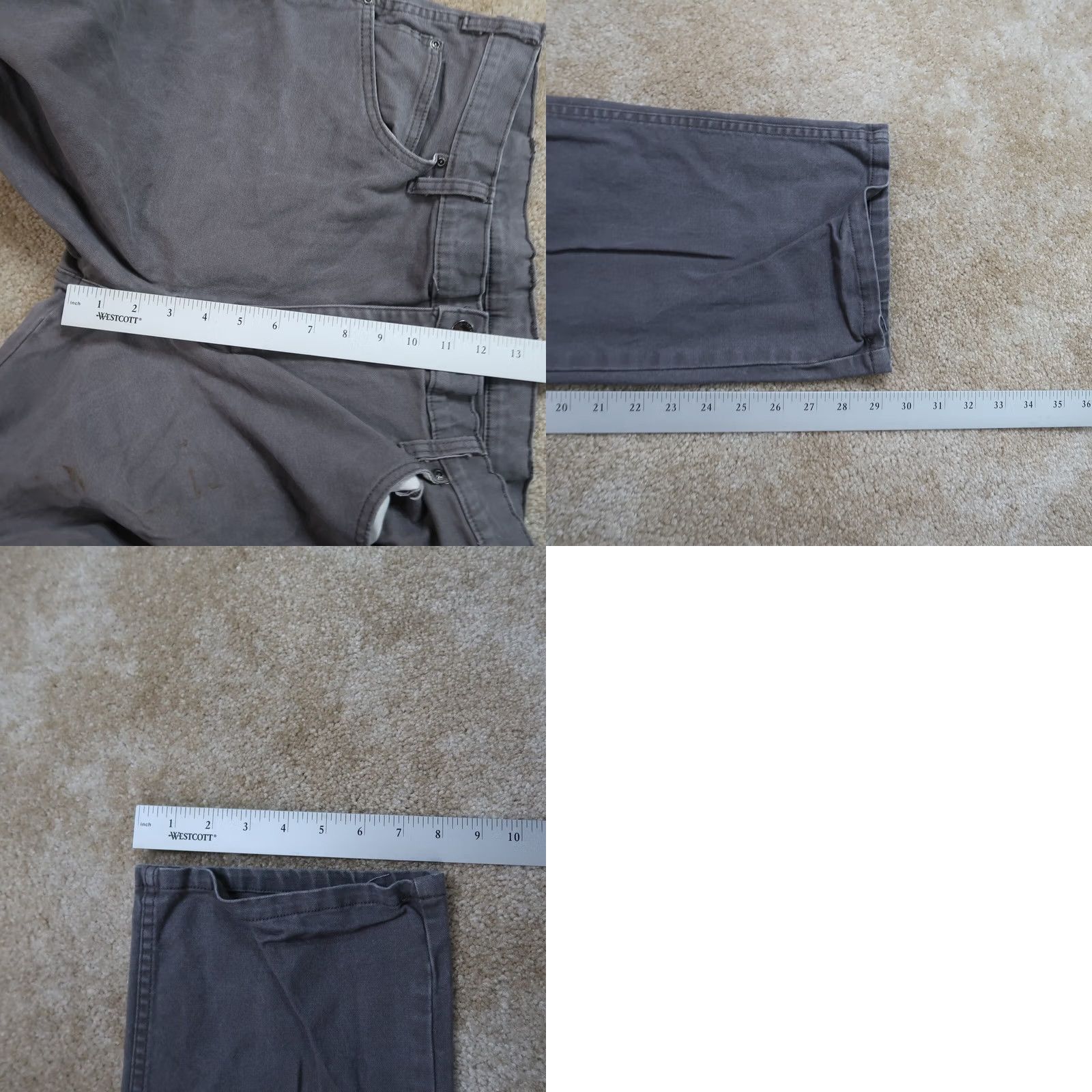 Dickies Dickies Pants Carpenter Relaxed Fit 36x30 Gray Workwear 90s Distressed Mens Straight Leg Size US 30 / EU 46 - 8 Thumbnail